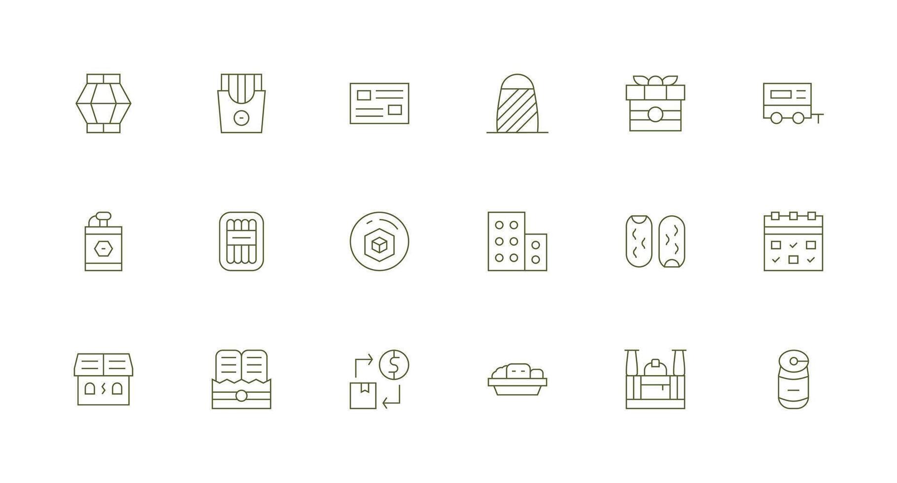 18 Minimal Line Icons for Box Graphics Compact Icon Pack vector