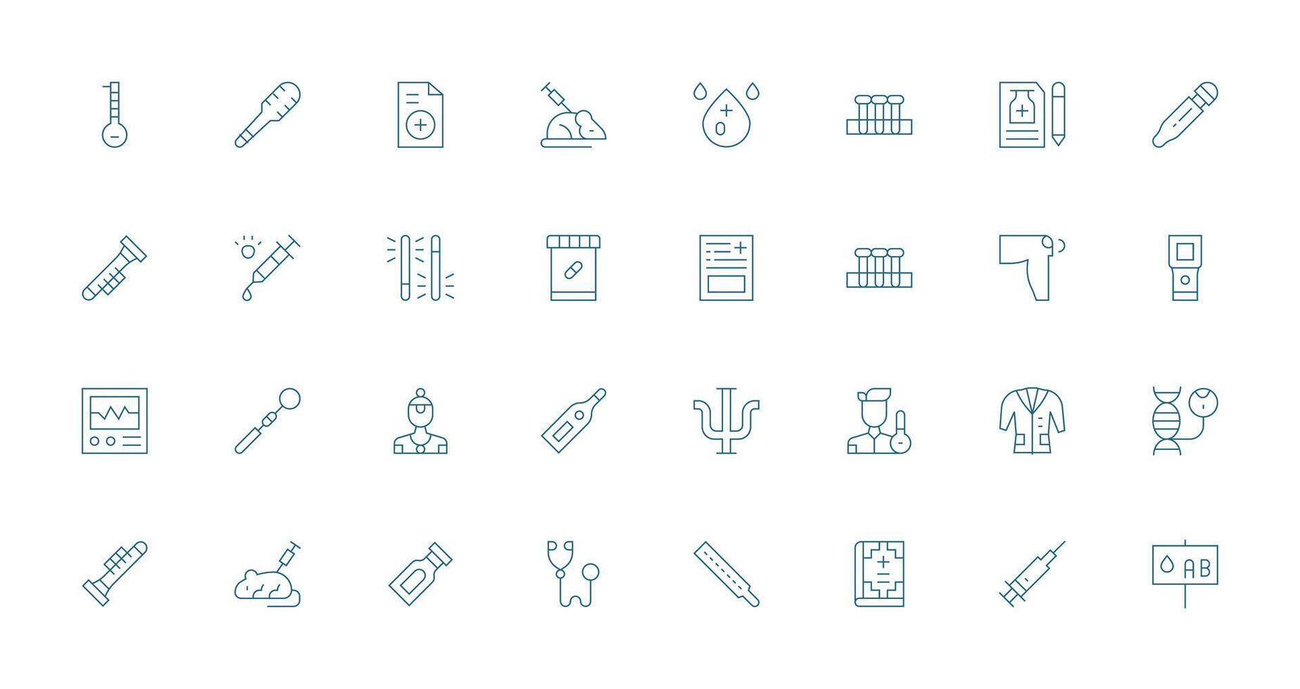 Thin Line Icons from Clinical Set with 32 Vectors UI-Ready Icon Collection