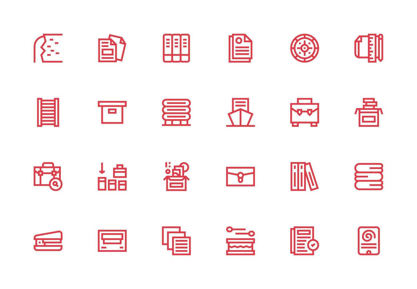 Files featuring 24 Icons in Thick Line Line Design Glyph Icon Series vector