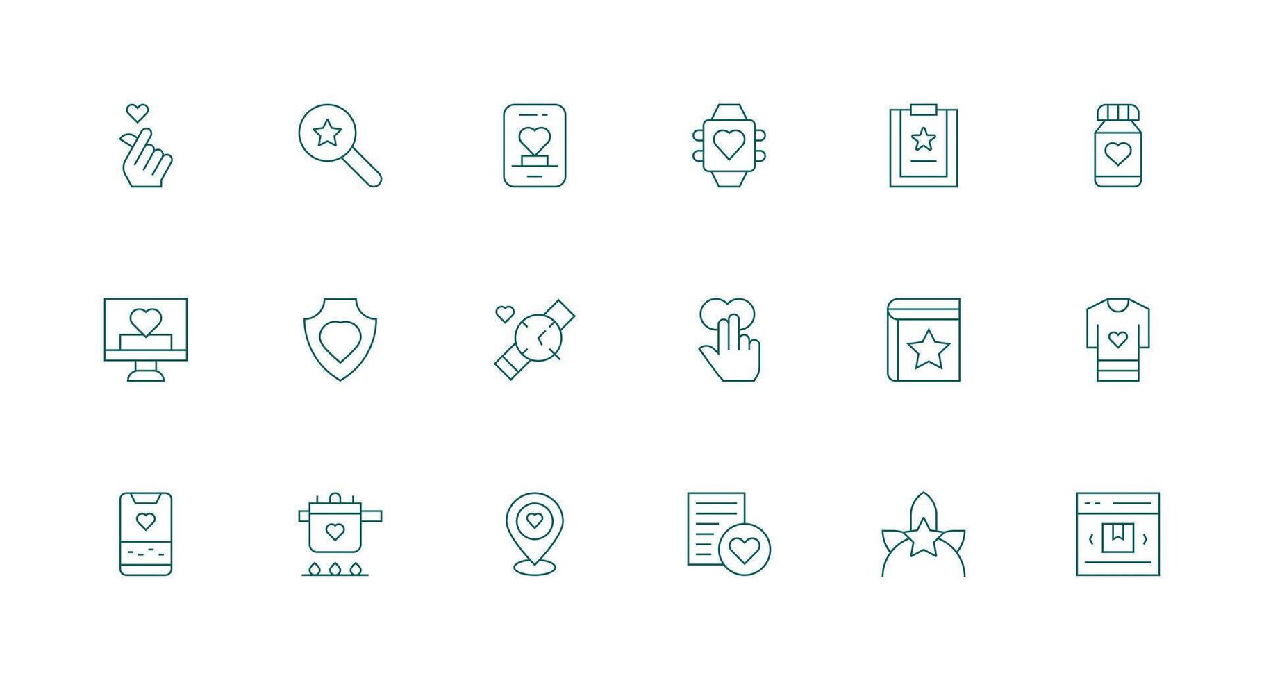Favorite featuring 18 Icons in Minimal Line Design Customizable Icon Series for Mobile Screens vector
