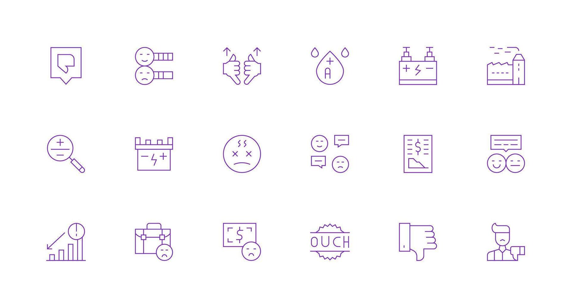 18 Minimal Line Style Icons from Negative Collection Icon Set for Apps vector