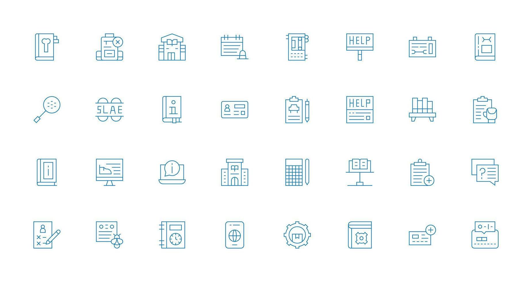 Thin Line Icons from Documentation Set with 32 Vectors Clean Icon Collection for Web Use