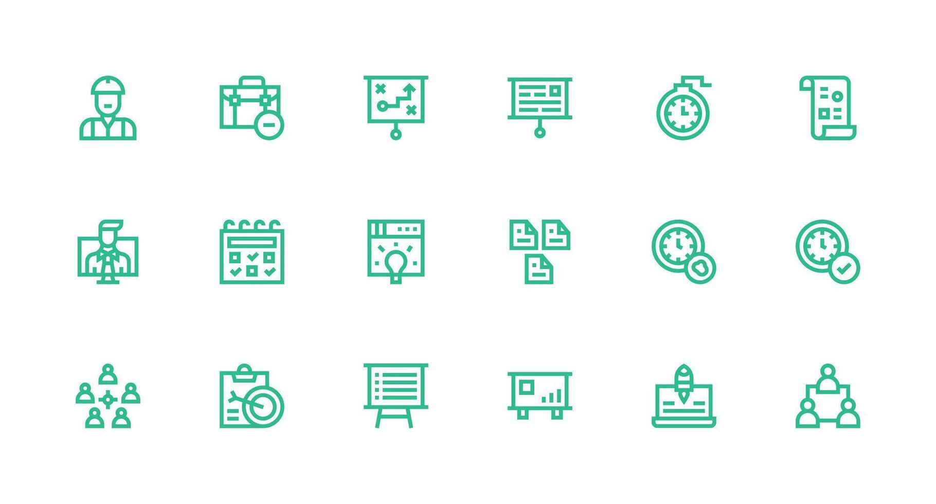 18 Strong Stroke Line Designs for Project Icons Essential Icons for Rapid UI Building vector