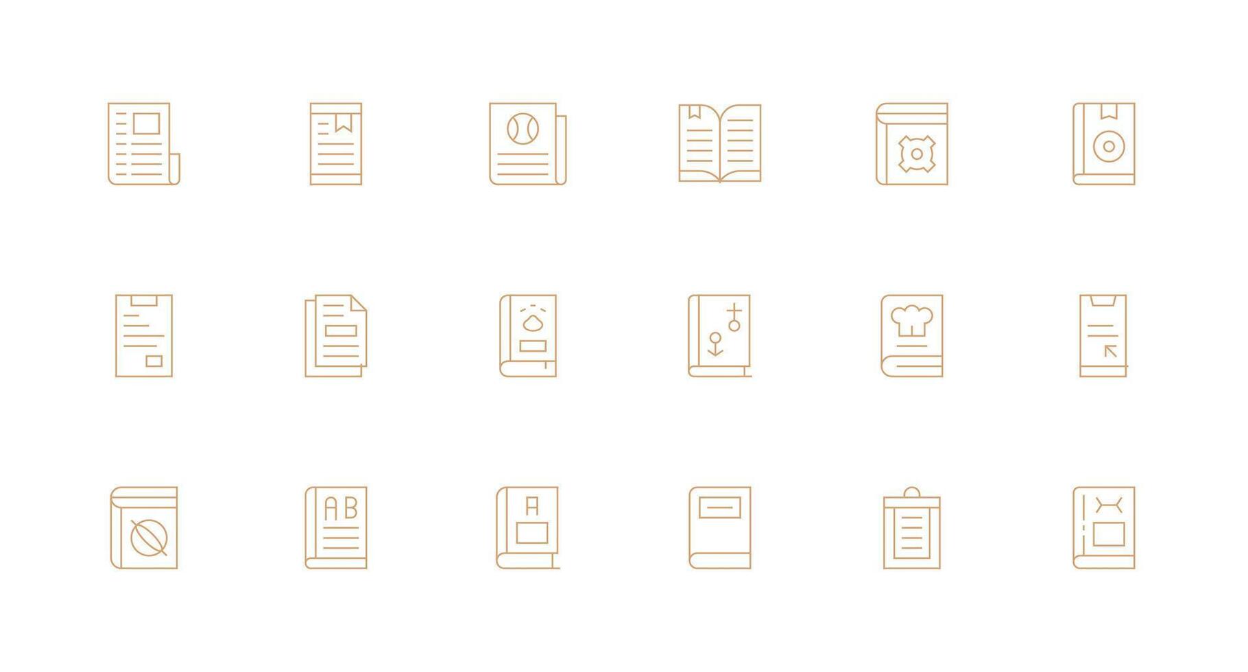 Minimal Line Style Manual Icons with 18 Vectors High-Resolution Icons for Any Platform