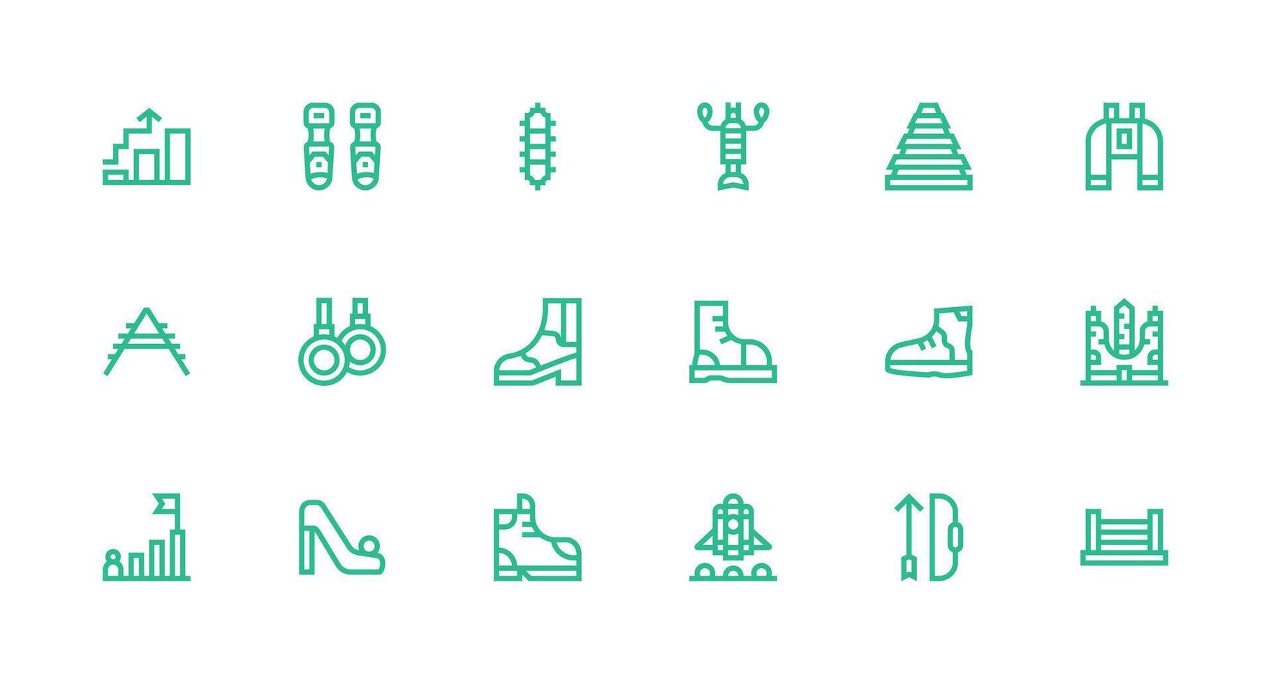 18 Icons for Climbing in Strong Stroke Line Format Scalable Icon Pack vector