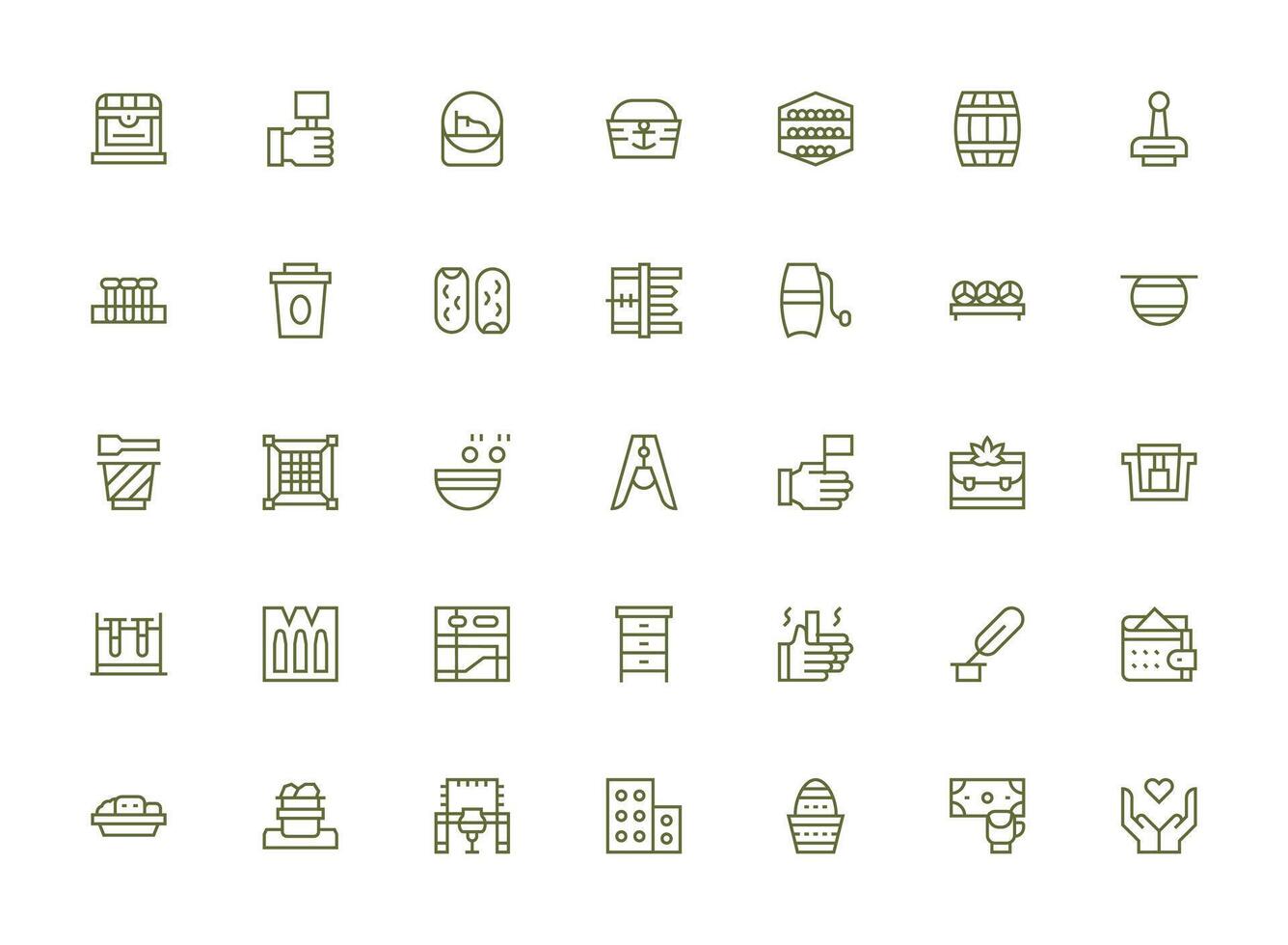 35 Icons for Holding in Regular Clean Line Format Complete Icon Set for Mobile Apps vector