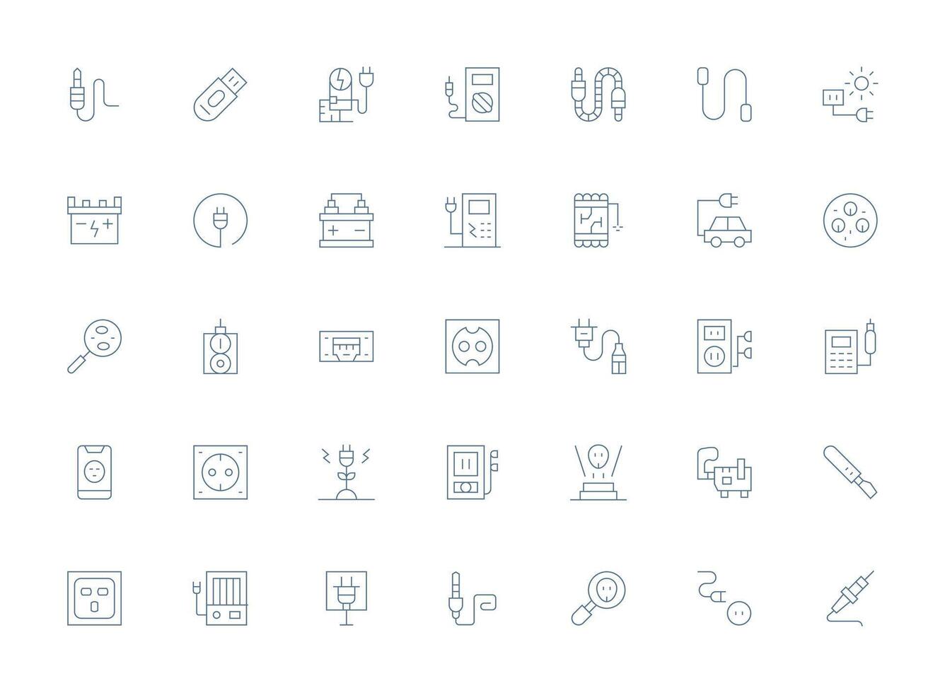 35 Light Line Vectors for Plug Theme Sharp Icons for Presentations