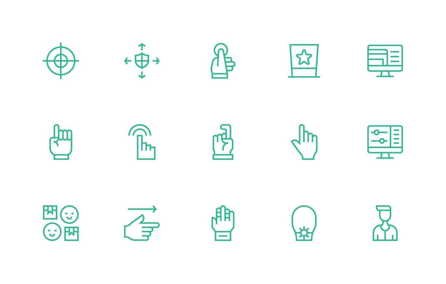 15 Ui Icons in Regular Line Aesthetic Basic Icon Series vector
