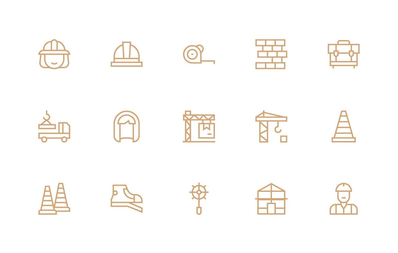 15 Icons for Construction Site in Regular Line Format Well-Structured Icons for Creative Use vector