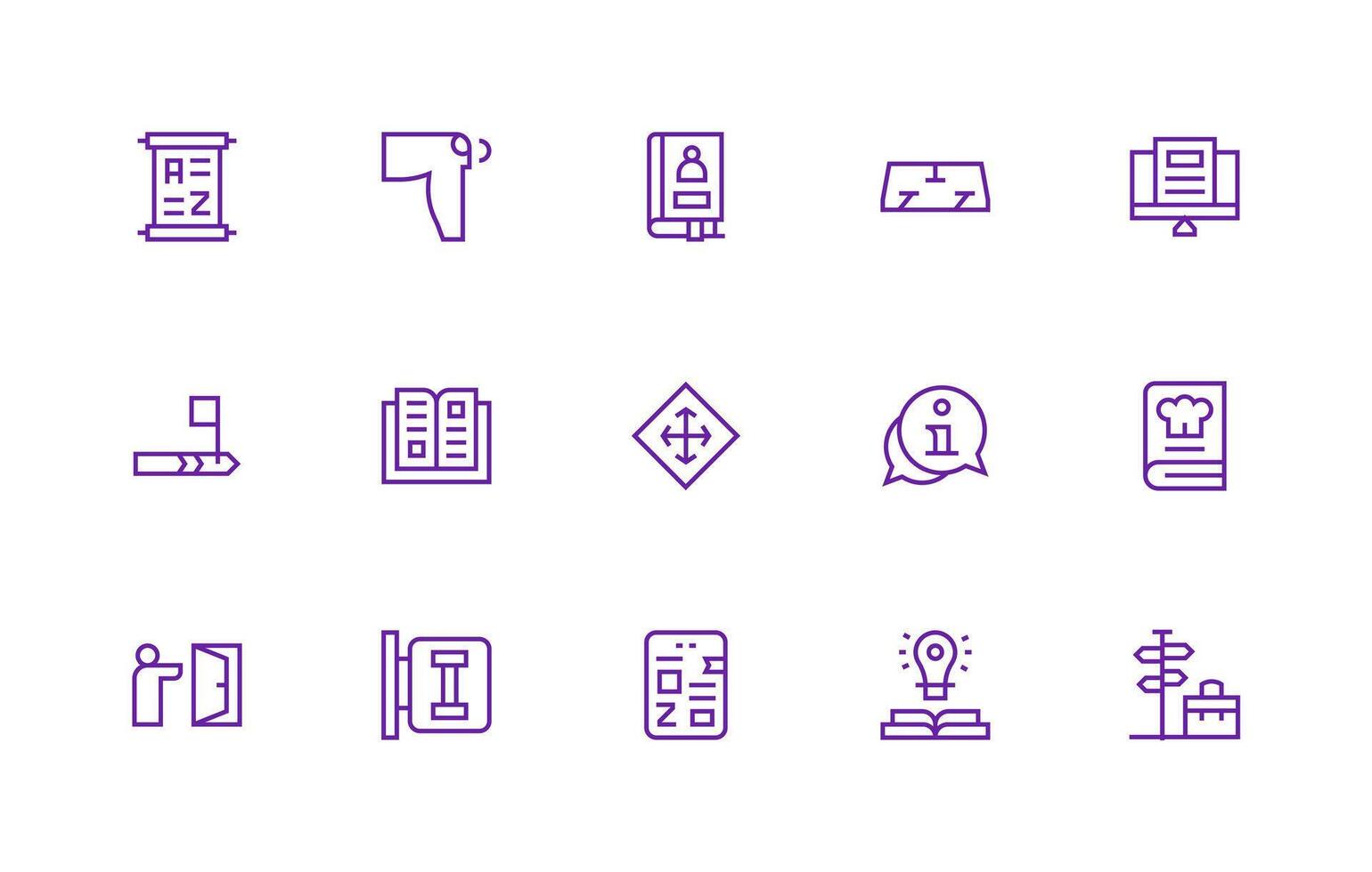 Guide Visual Pack containing 15 Regular Line Icons Theme-Based Icon Pack vector