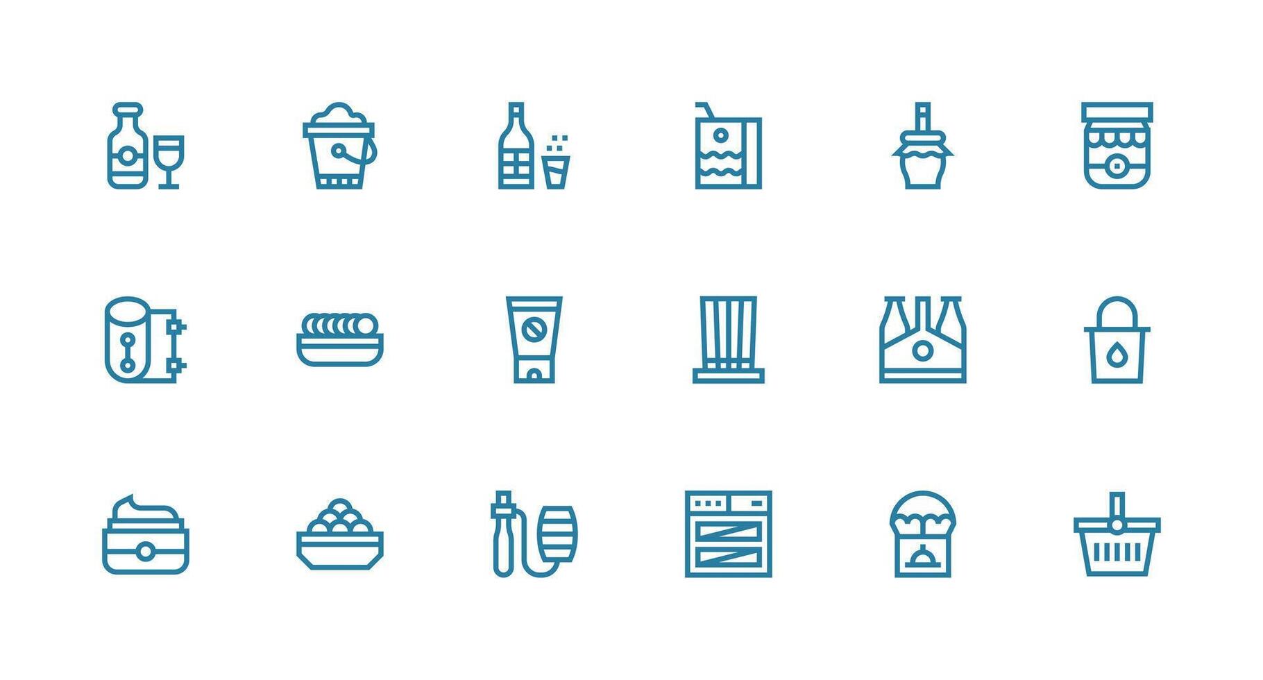 18 Strong Stroke Line Style Icons from Container Collection Minimal Icon Pack vector