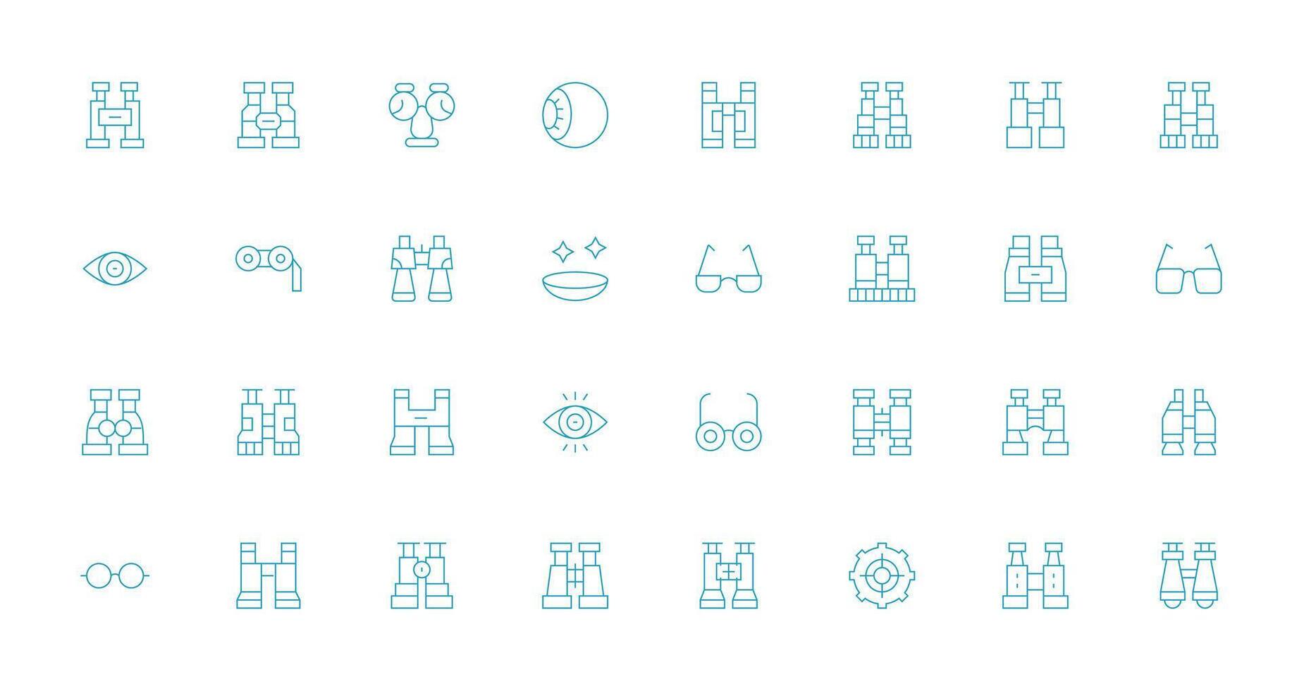 32 Icons for Sight in Thin Line Format Modern Icon Set vector