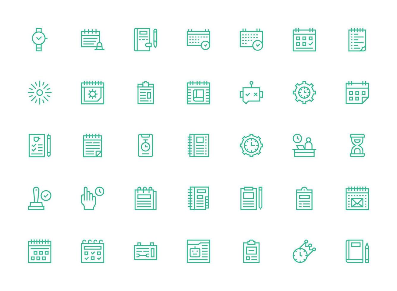 35 Regular Clean Line Vectors for Task Theme Clean Icon Set Icon Pack for UI Projects