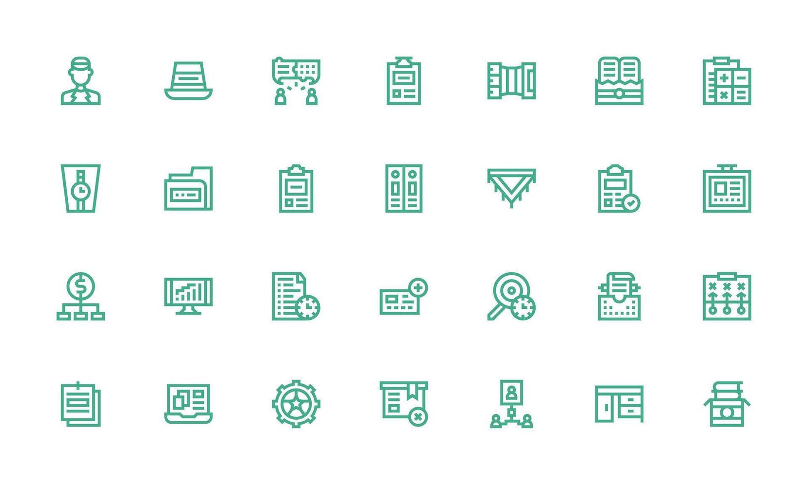 Management Icon Collection with 28 Bold Line Designs Clean Icon Collection for Web Use vector
