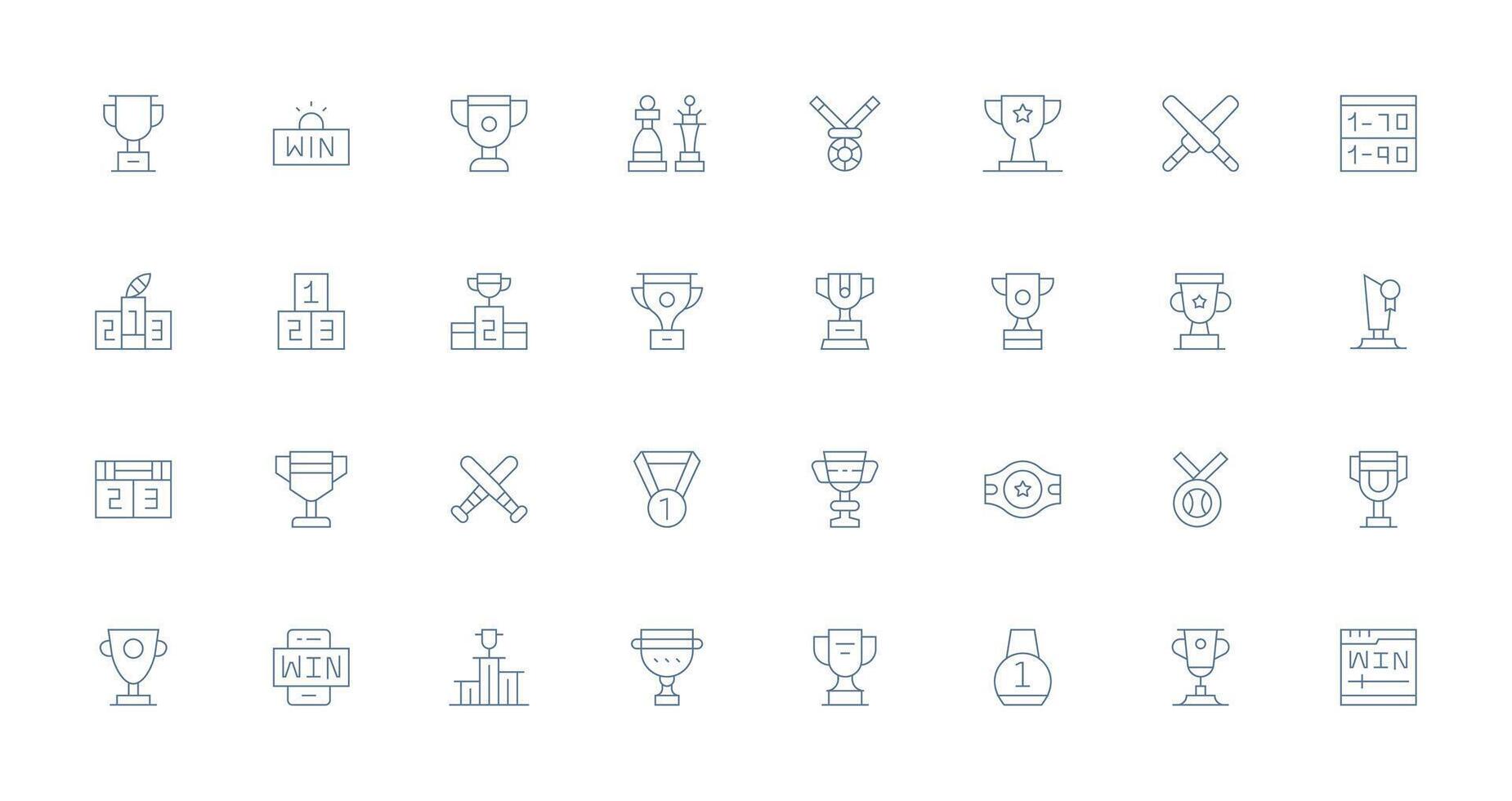 Contest Visual Pack containing 32 Thin Line Icons Modern Icon Set vector