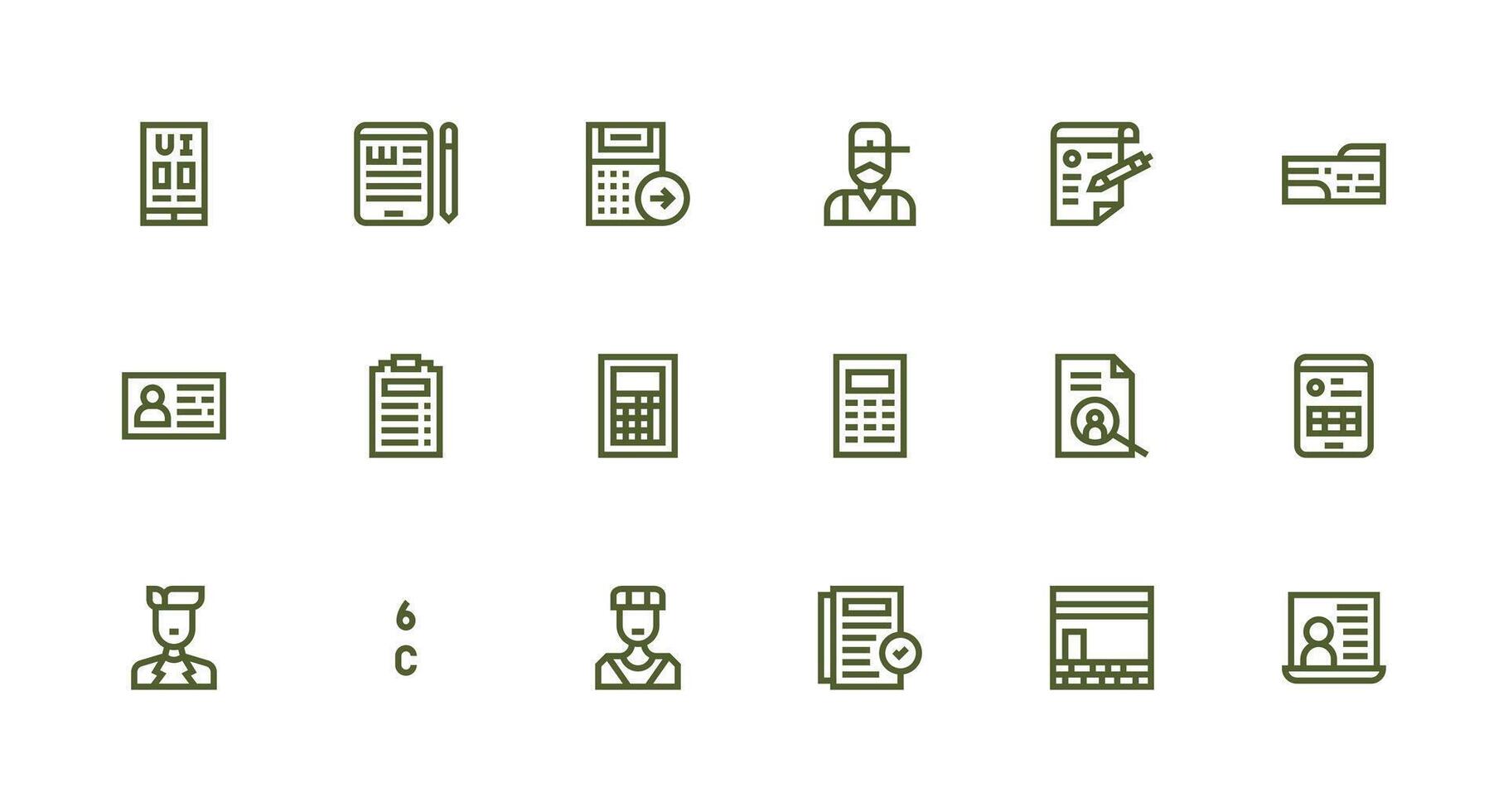 Data Entry Icon Collection with 18 Strong Stroke Line Designs Scalable Icon Pack vector
