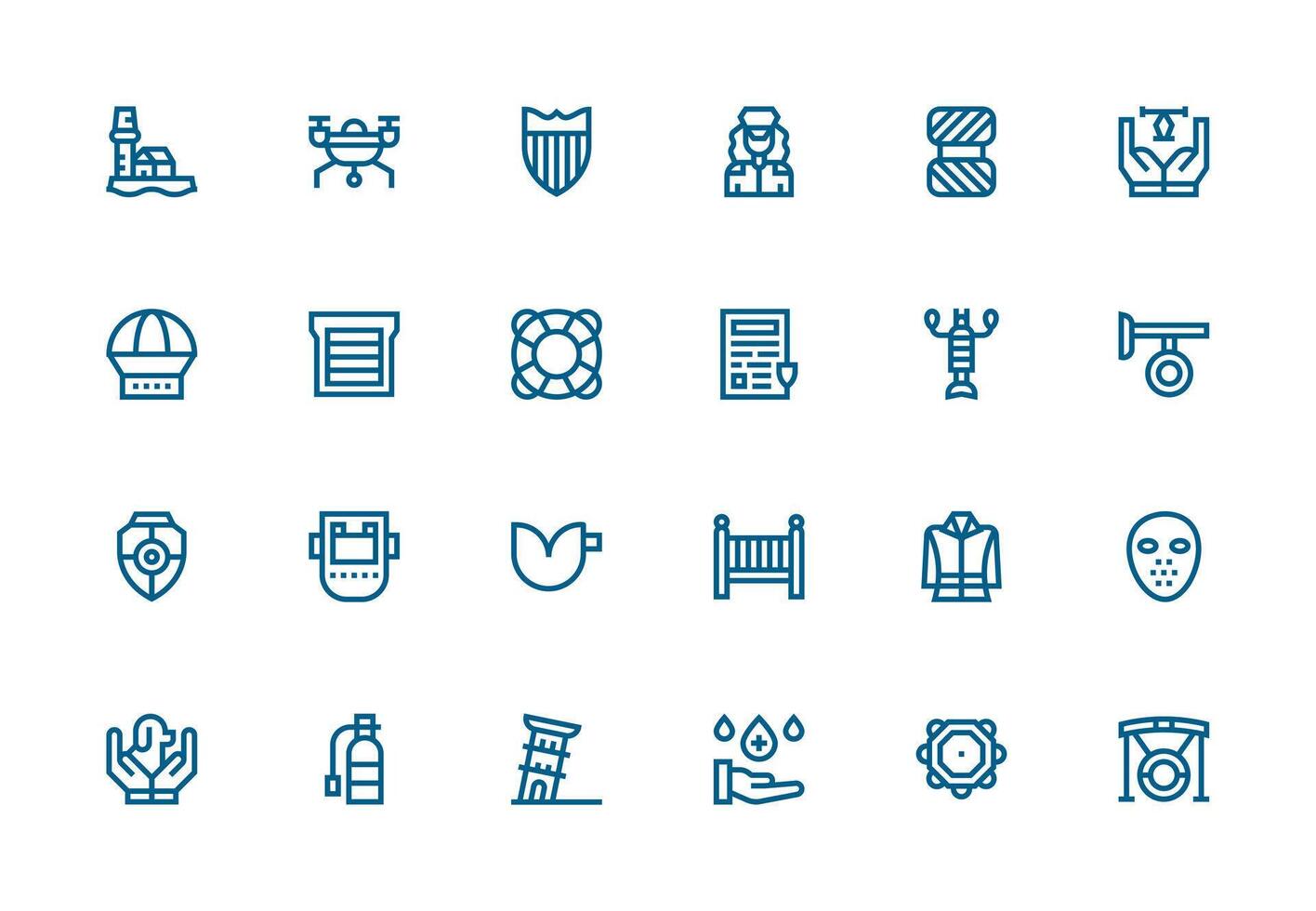 24 Thick Line Line Style Icons from Safety Collection Interface Icons for Daily Use vector