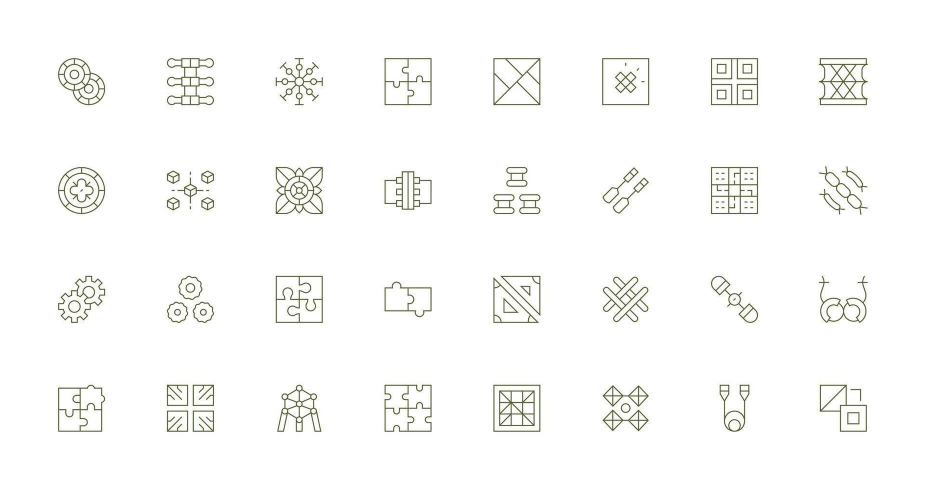 Interlocking Design Icons featuring 32 in Thin Line Style Full Icon Library for UI Designers vector