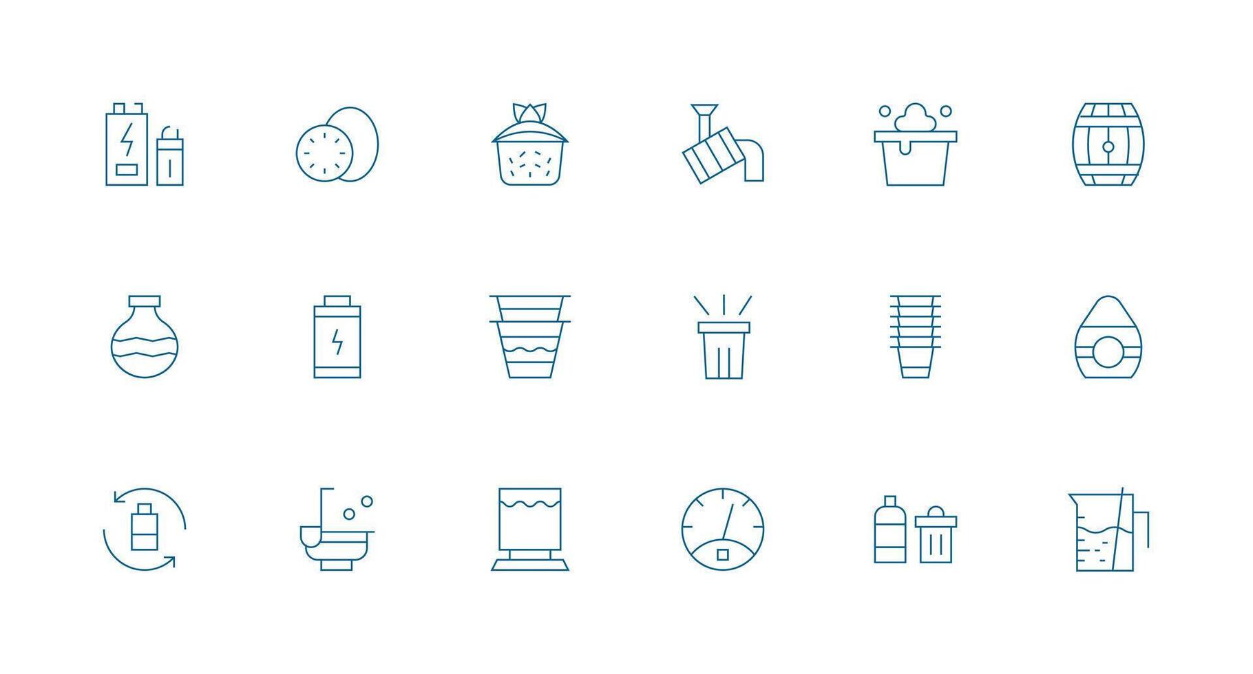 18 Icons for Full in Minimal Line Format Full Icon Library for UI Designers vector