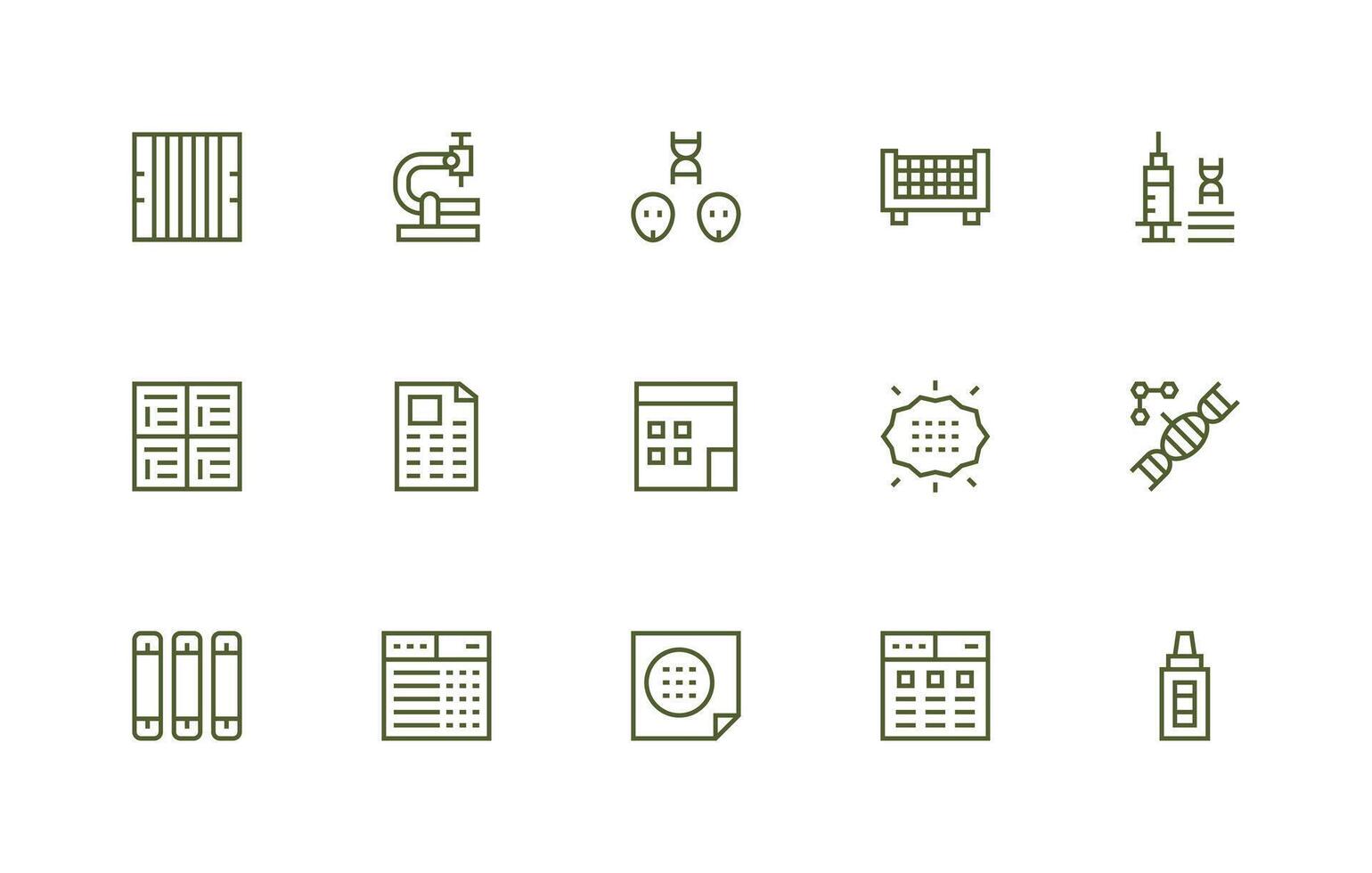 Cells Icon Collection with 15 Regular Line Designs Detailed Icon Collection for Design Systems vector