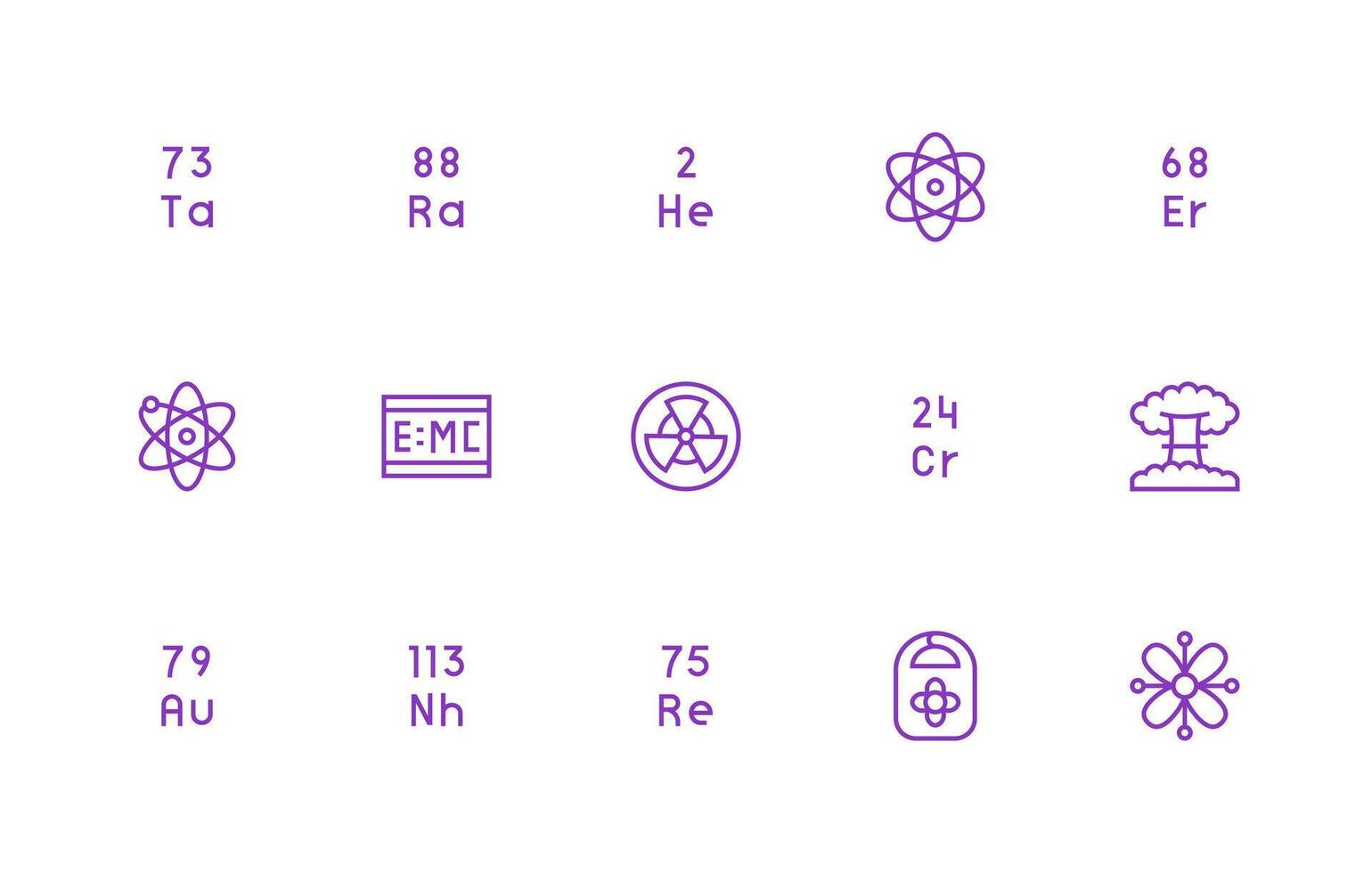 Atomic featuring 15 Icons in Regular Line Design Complete Icon Set for Mobile Apps vector