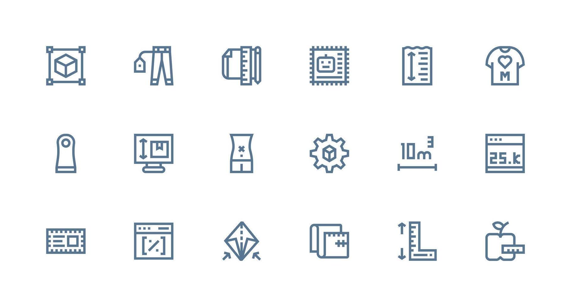 18 Strong Stroke Line Icons for Size Graphics Minimal Icon Set for Interface Projects vector
