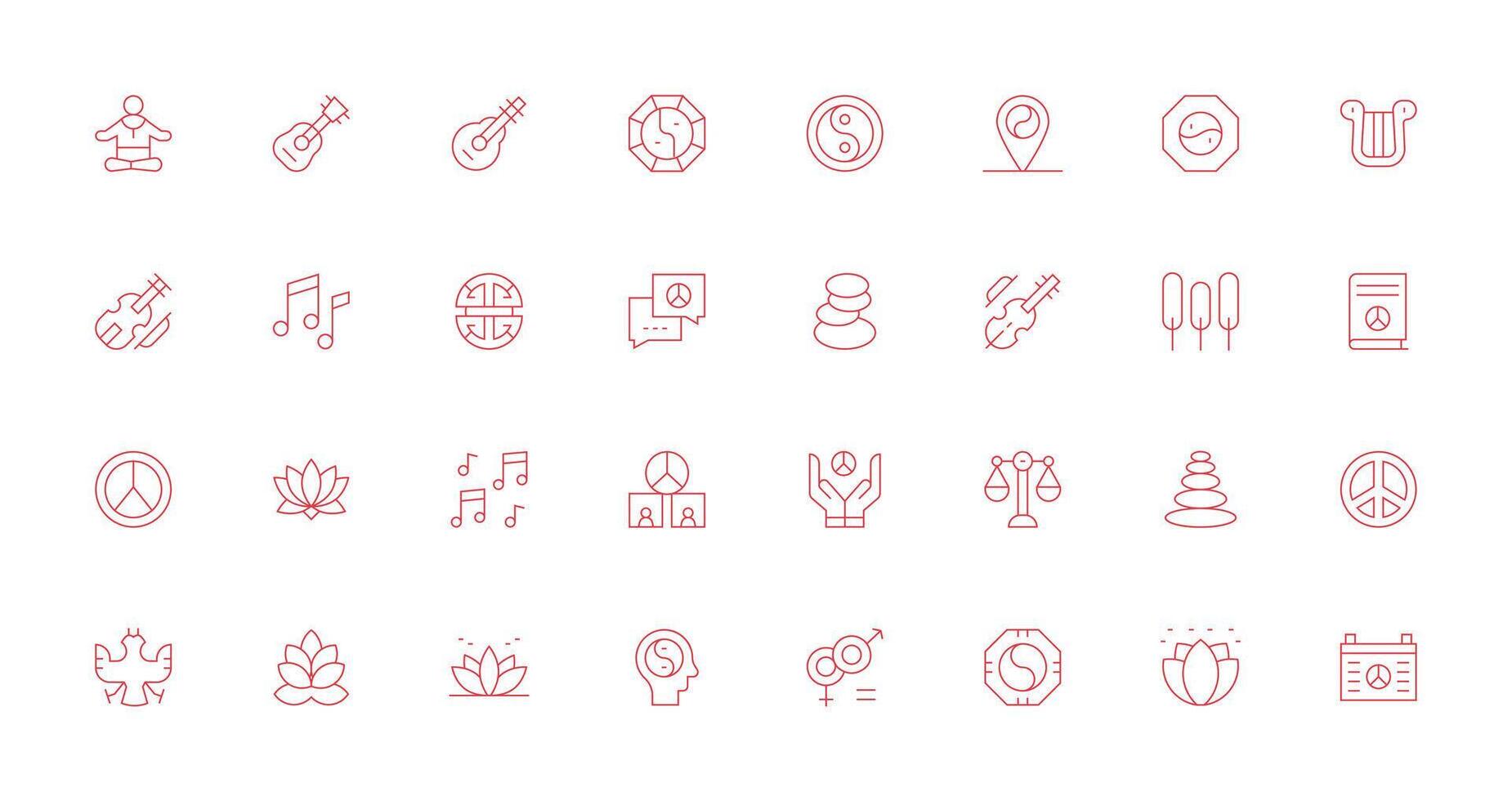 Harmony Design Icons featuring 32 in Thin Line Style Neutral Style Icons for Any Project vector