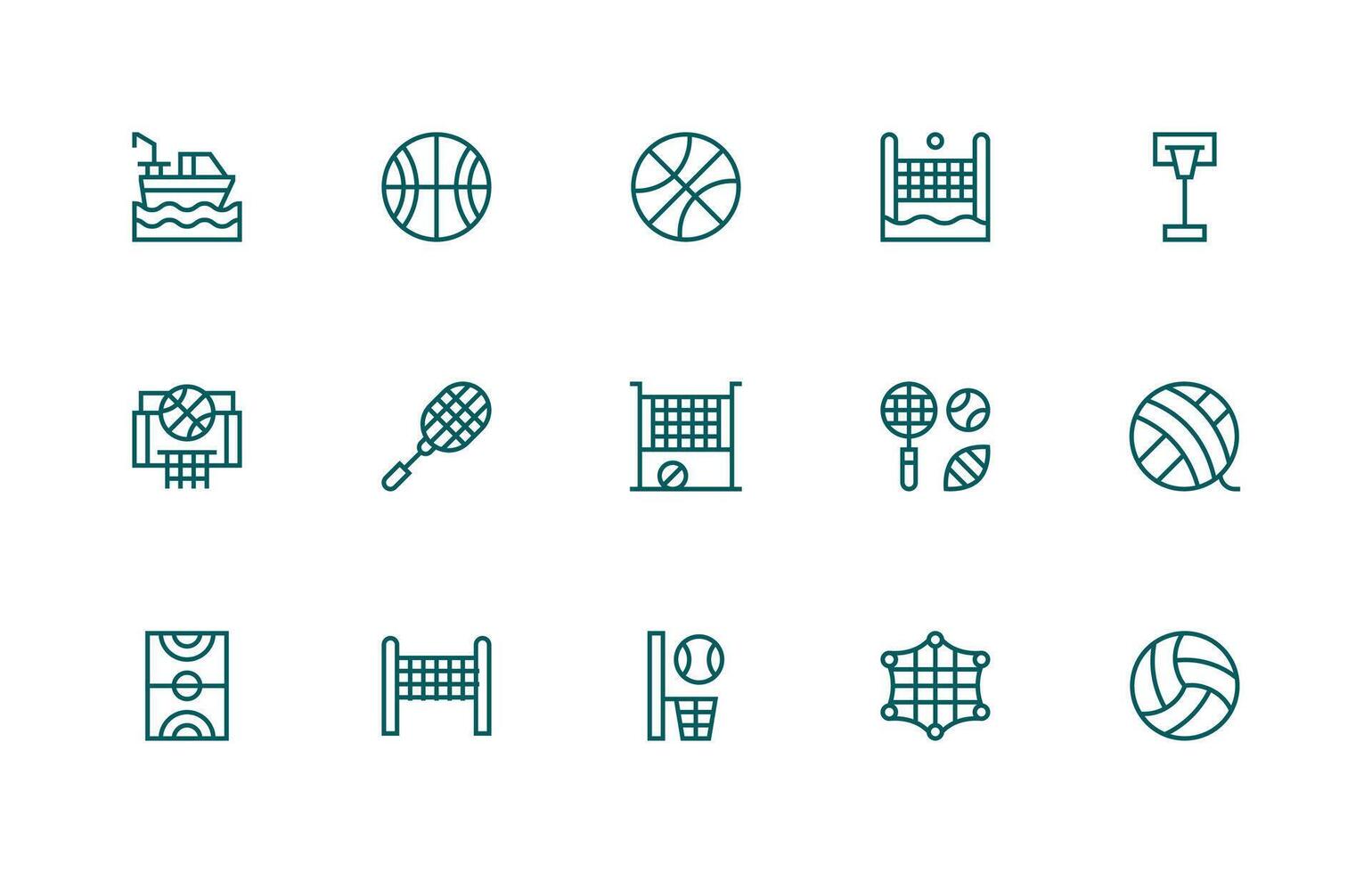 Net including 15 Regular Line Illustrations UI and UX Focused Icon Collection vector