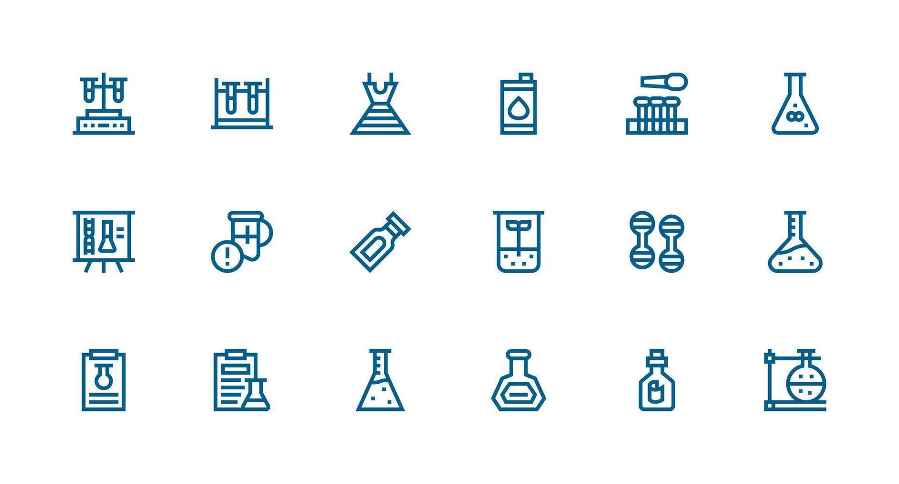 18 Flask Icons in Strong Stroke Line Aesthetic Well-Structured Icons for Creative Use vector