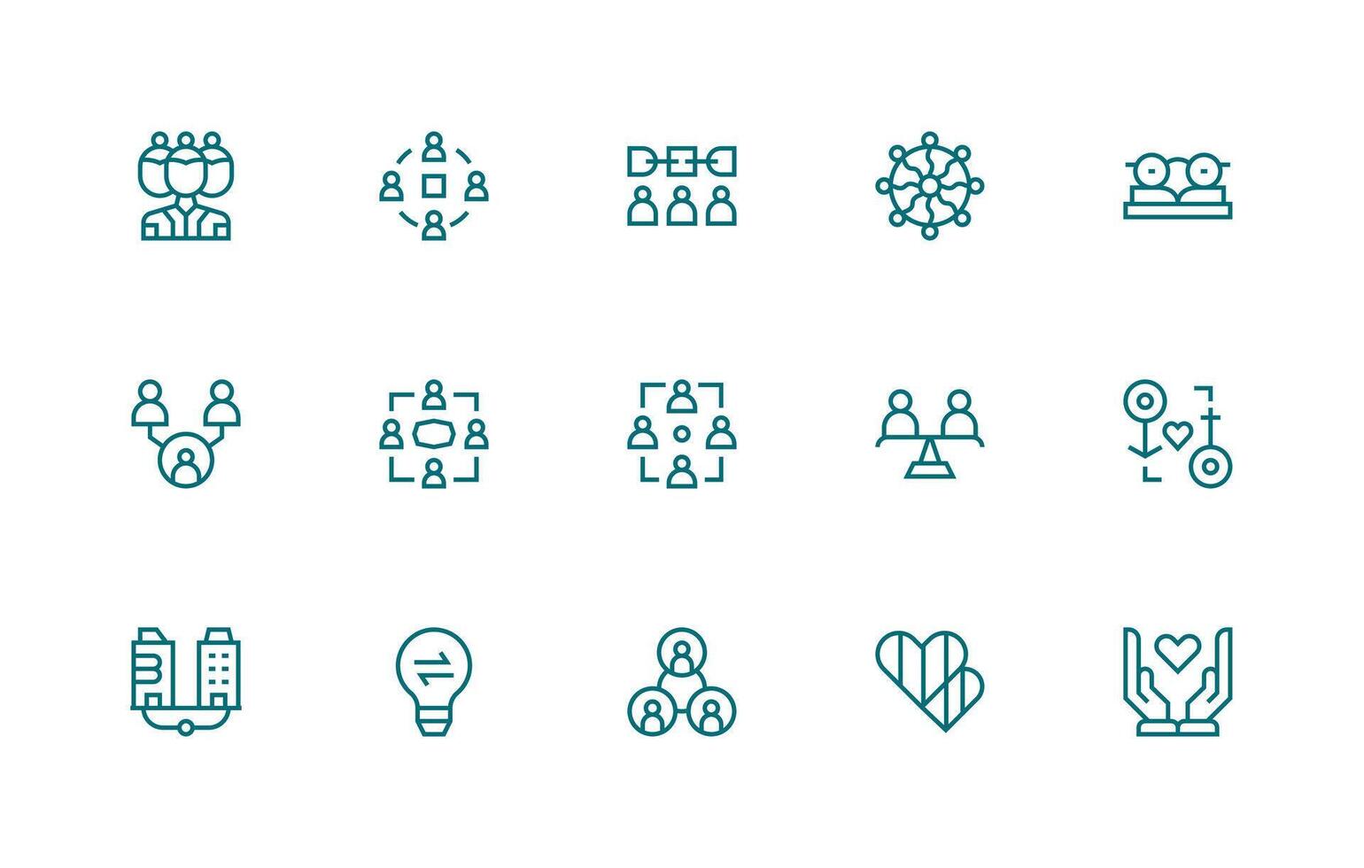 15 Regular Line Icons for Partnership Graphics Minimal Icon Pack vector