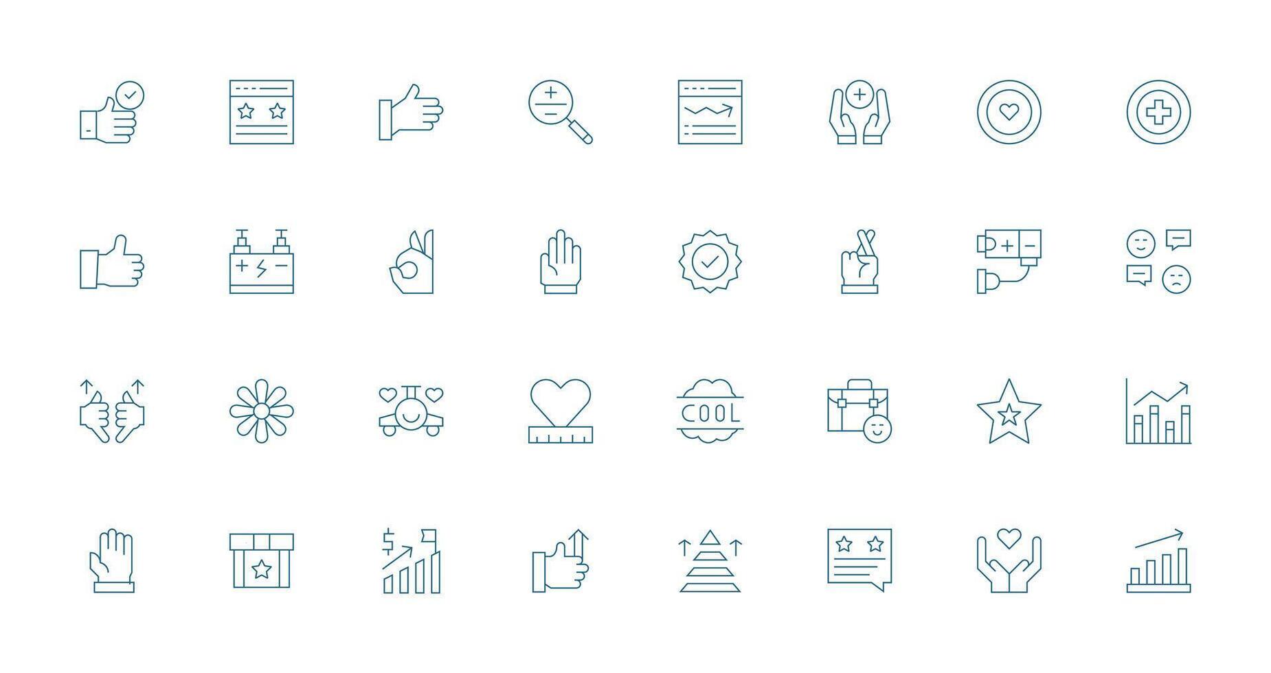 Thin Line Icons from Positive Set with 32 Vectors Multi-Purpose Icon Set