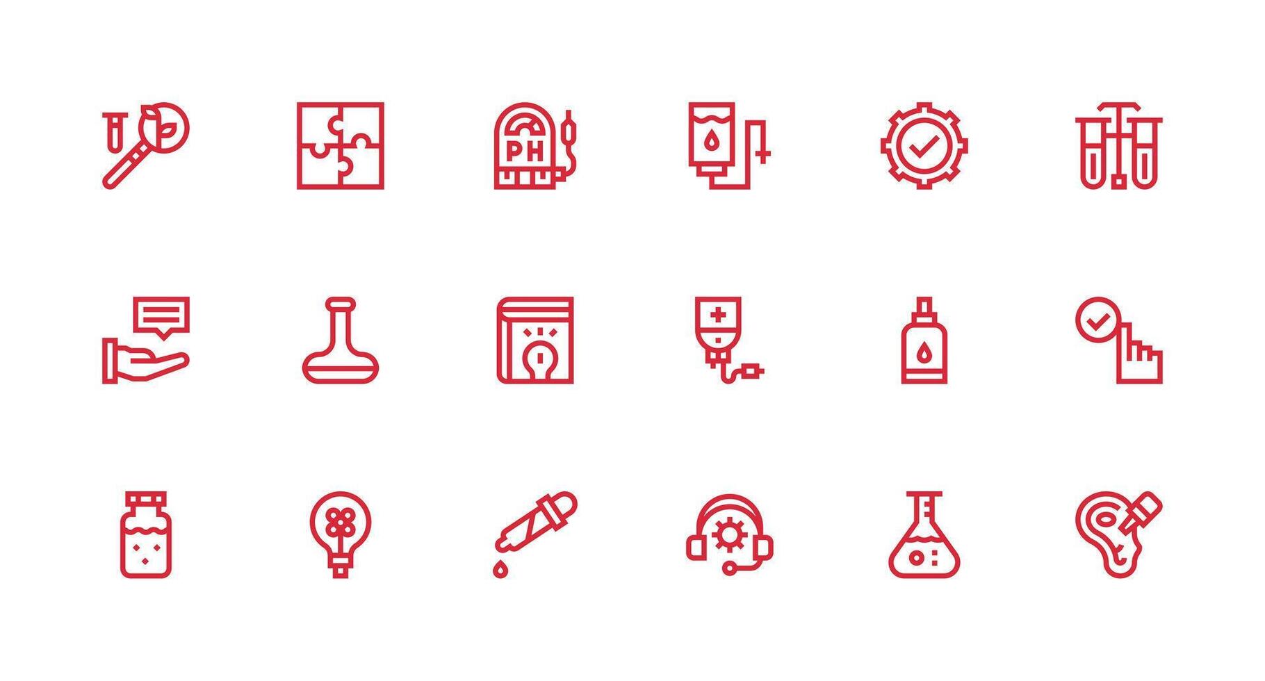 Solution Design Icons featuring 18 in Strong Stroke Line Style Web and App Icon Pack Collection vector