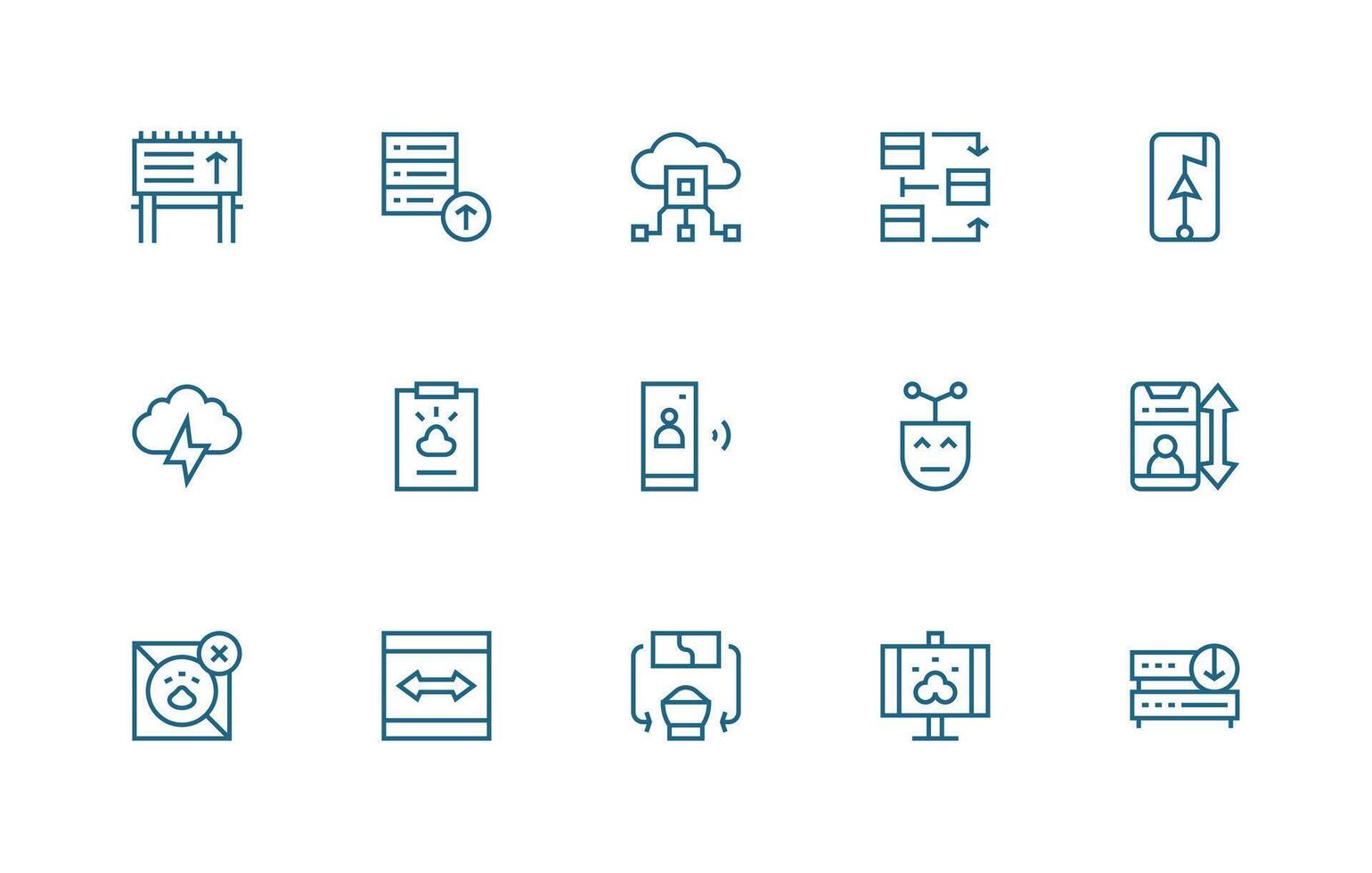 15 Regular Line Style Icons from Upload Collection Icons Built for Visual Consistency Pack vector