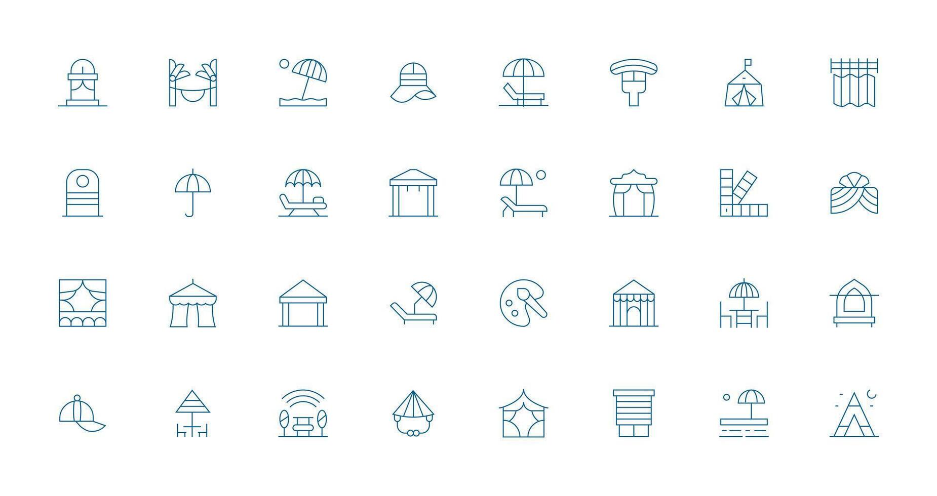 Thin Line Style Shade Icons with 32 Vectors Icon Set for Web