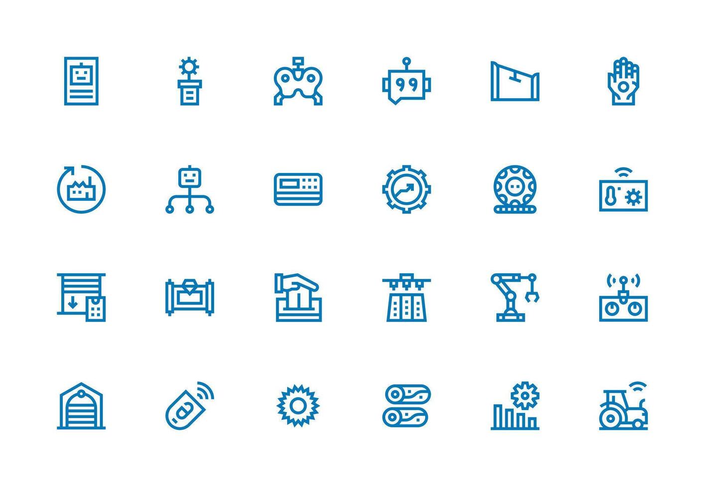 24 Thick Line Line Icons for Automation Graphics Organized Pack for Project Assets vector