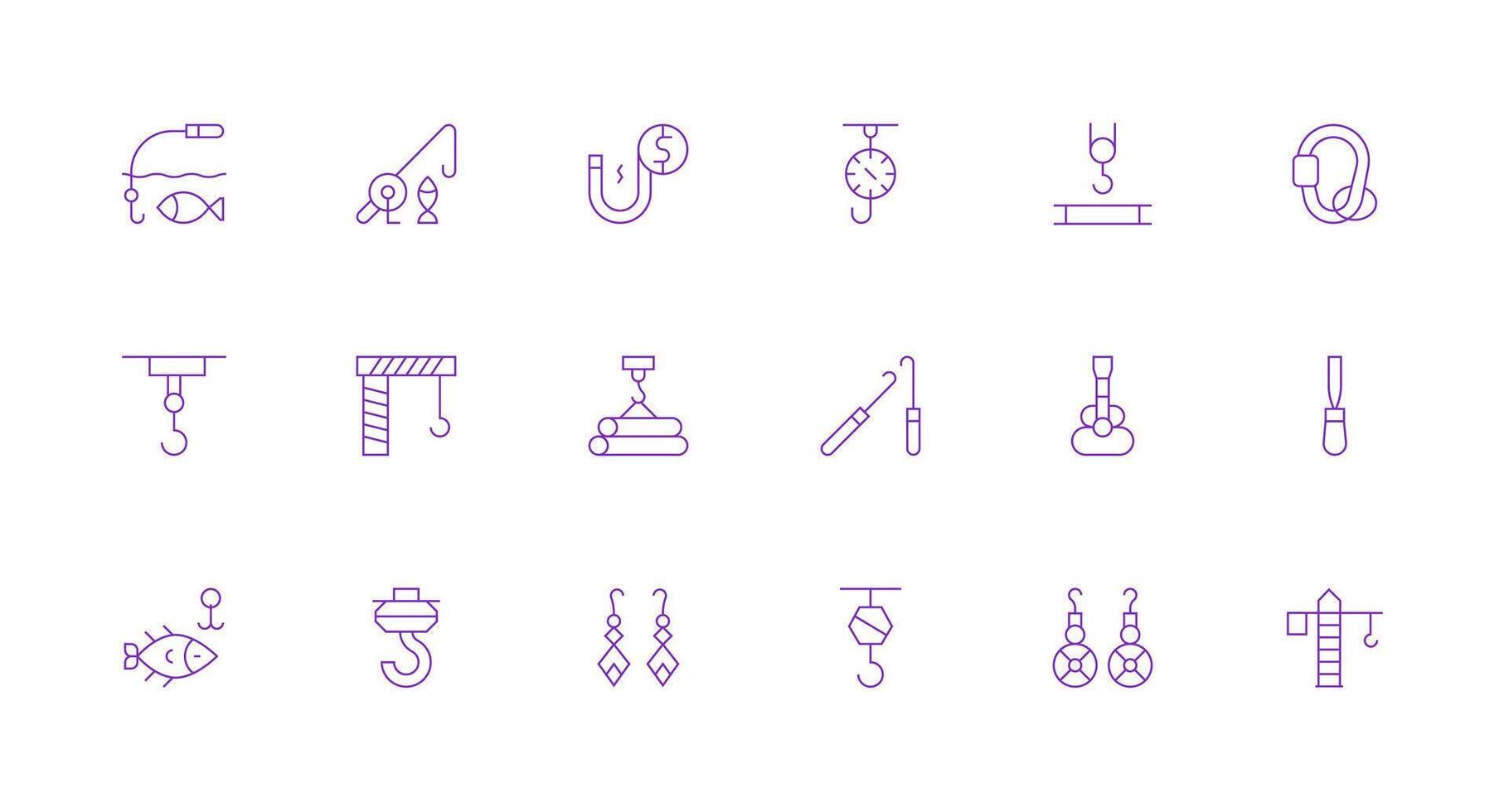 18 Minimal Line Icons for Hook Graphics Icons Built for Visual Consistency Pack vector