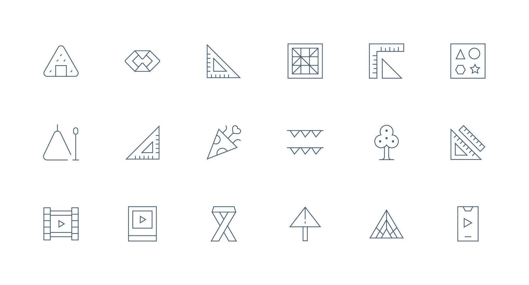 Minimal Line Style Triangle Icons with 18 Vectors Interface Icon Collection for Daily Projects