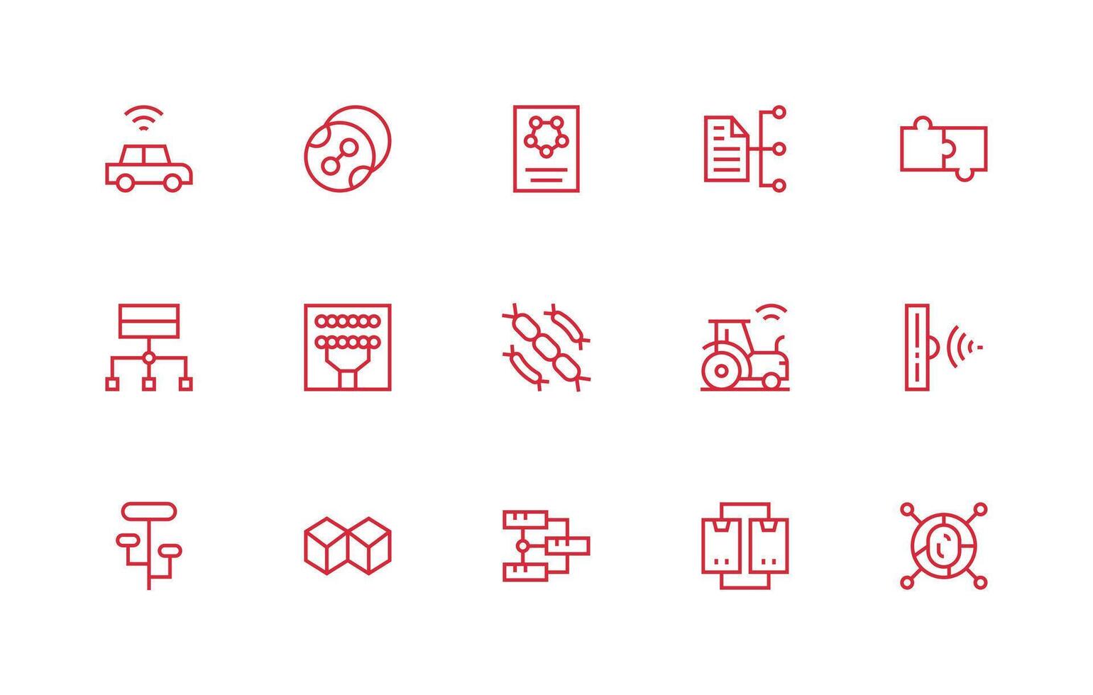 Connected including 15 Regular Line Illustrations Functional Icon Series vector