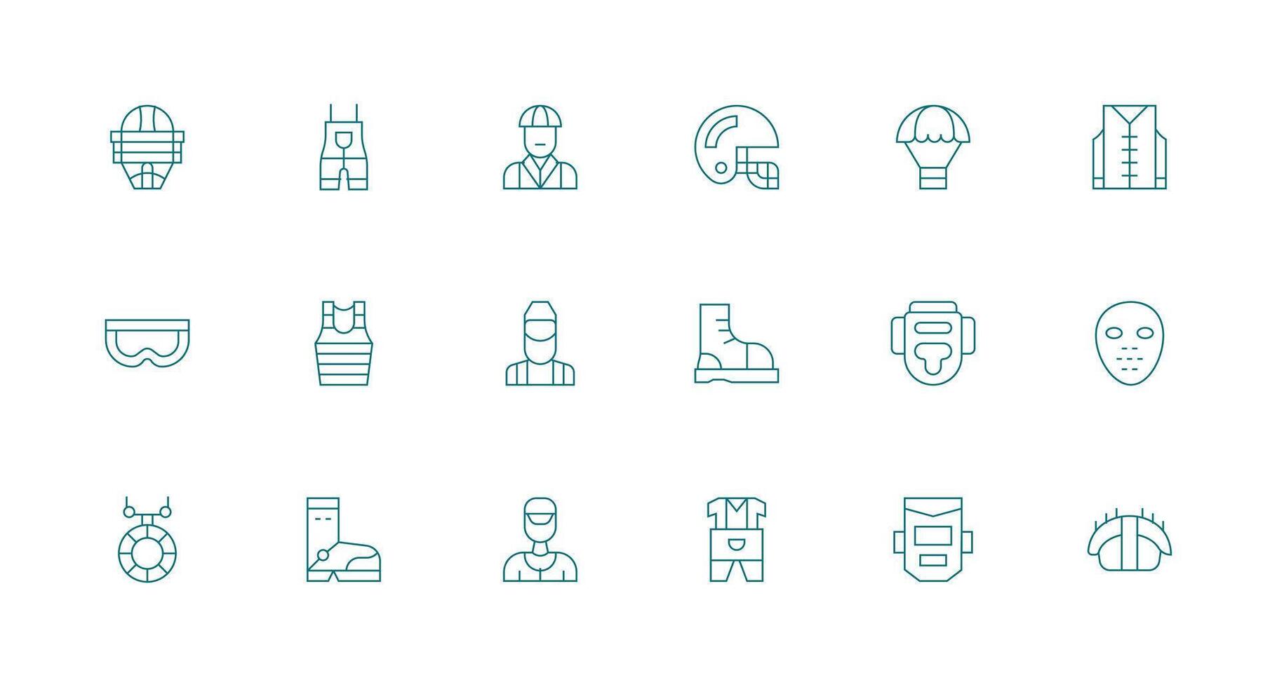 Minimal Line Icons from Safety Gear Set with 18 Vectors Multi-Style Icons for Creative Projects