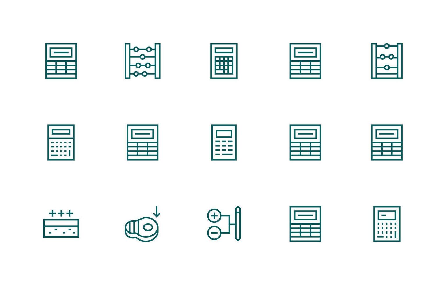 15 Regular Line Style Icons from Subtract Collection Functional Icon Series vector