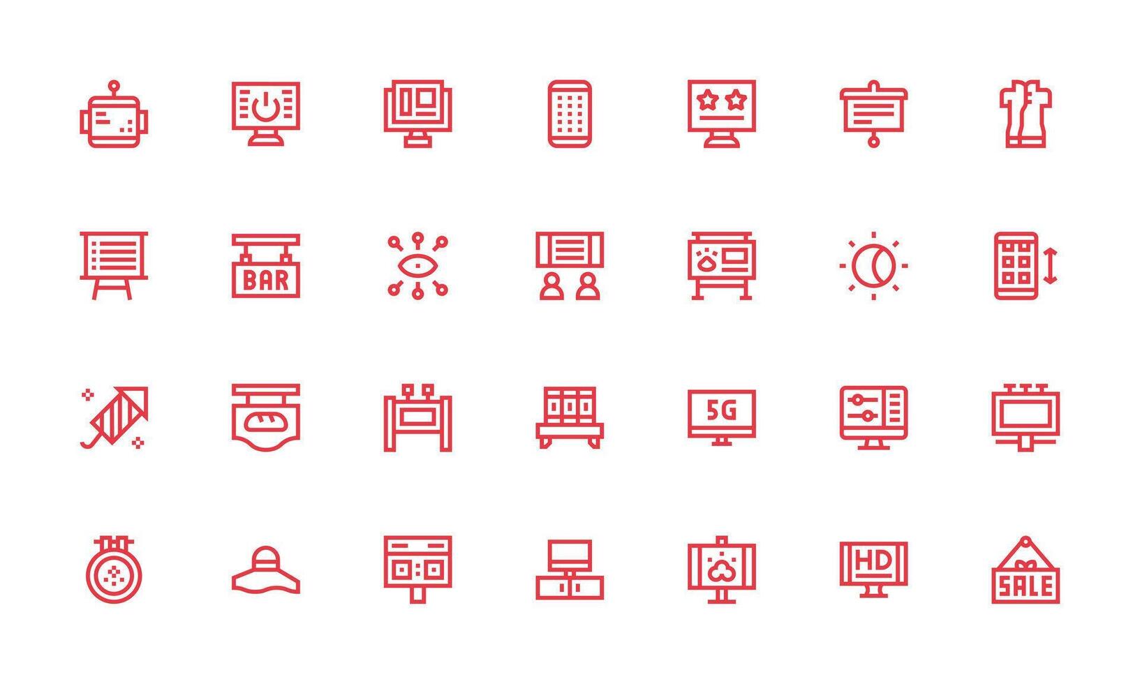 28 Bold Line Style Icons from Display Collection Scalable Icons for Cross-Platform Interfaces vector