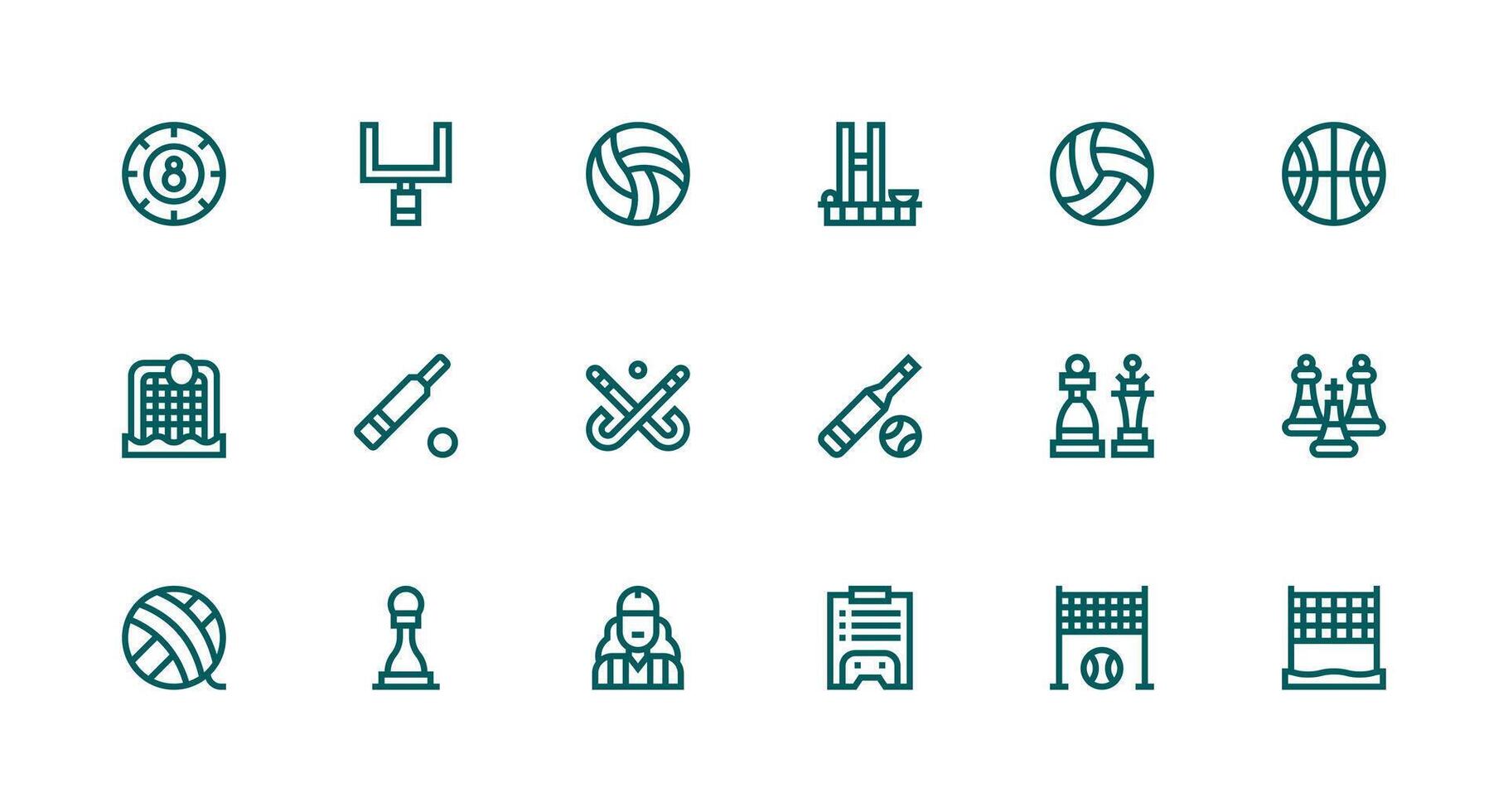 Strong Stroke Line Style Gameplay Icons with 18 Vectors Layout Icon Collection