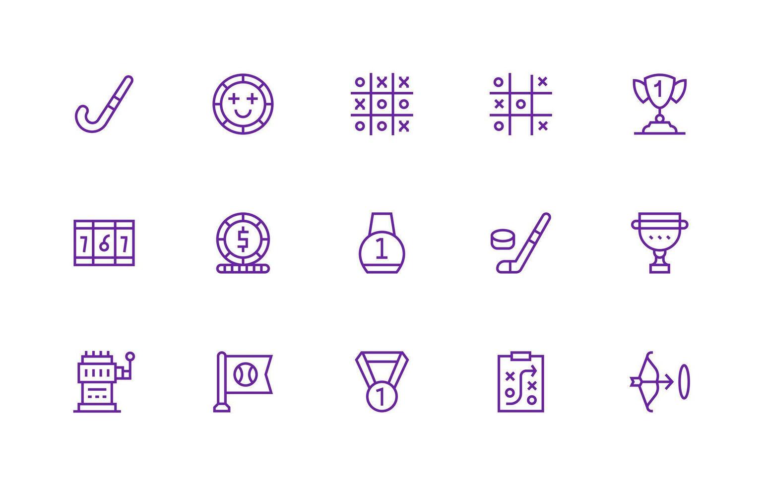 Win Icon Set with 15 Regular Line Graphics Organized Icon Pack for Quick Access vector