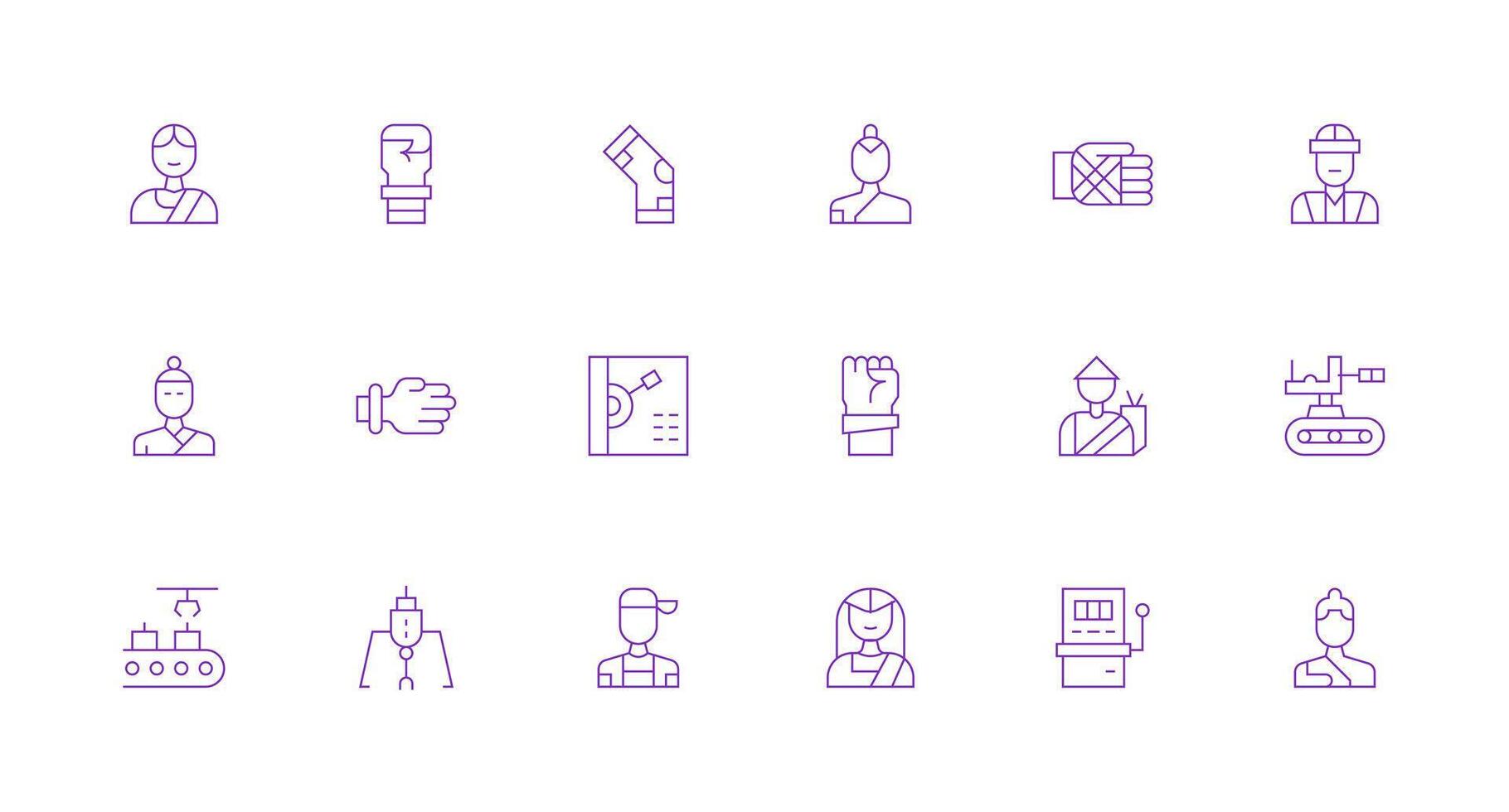 18 Minimal Line Vectors for Arm Theme Quick Access Icons for UI Development
