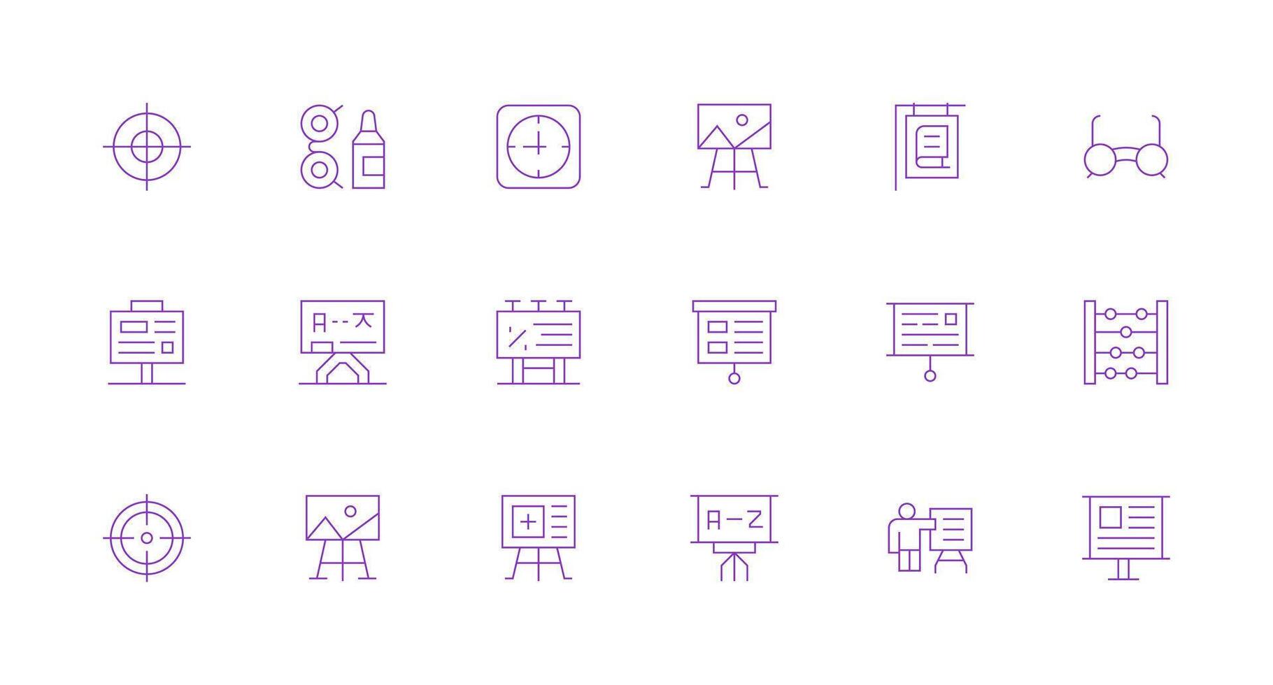 18 Minimal Line Vectors for Visual Aid Theme UI and UX Focused Icon Collection