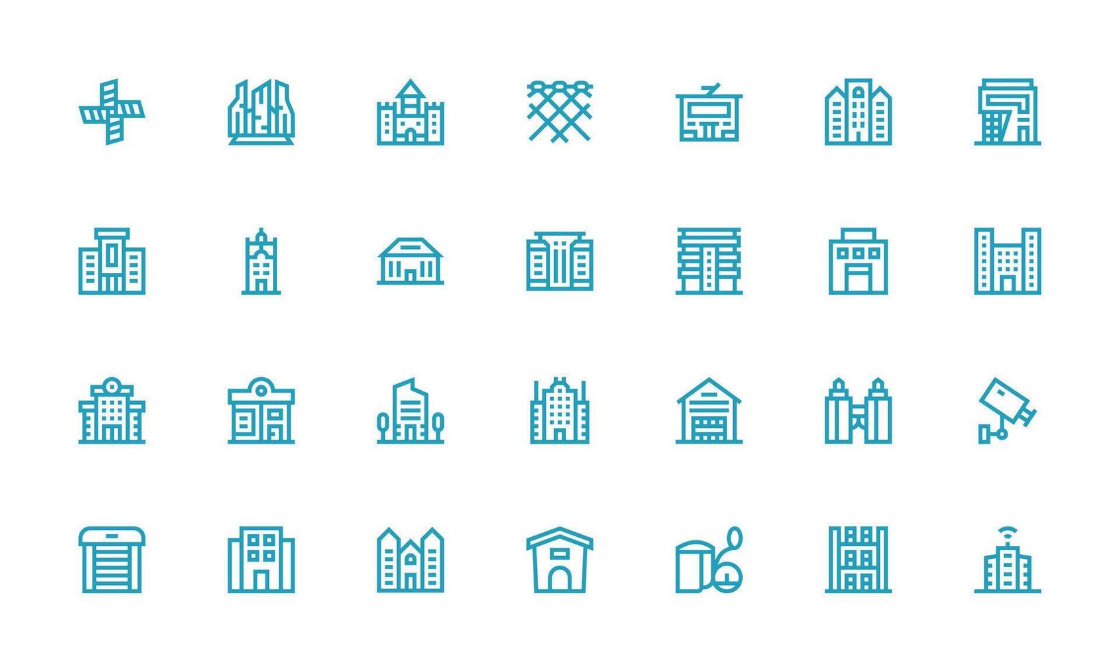 28 Bold Line Vectors for Property Theme Fully Editable Icon Set for Web