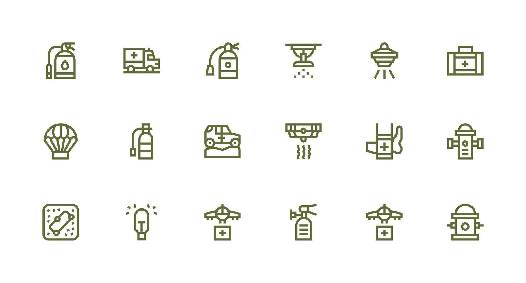 18 Icons for Emergency Response in Strong Stroke Line Format UI Icon Set vector
