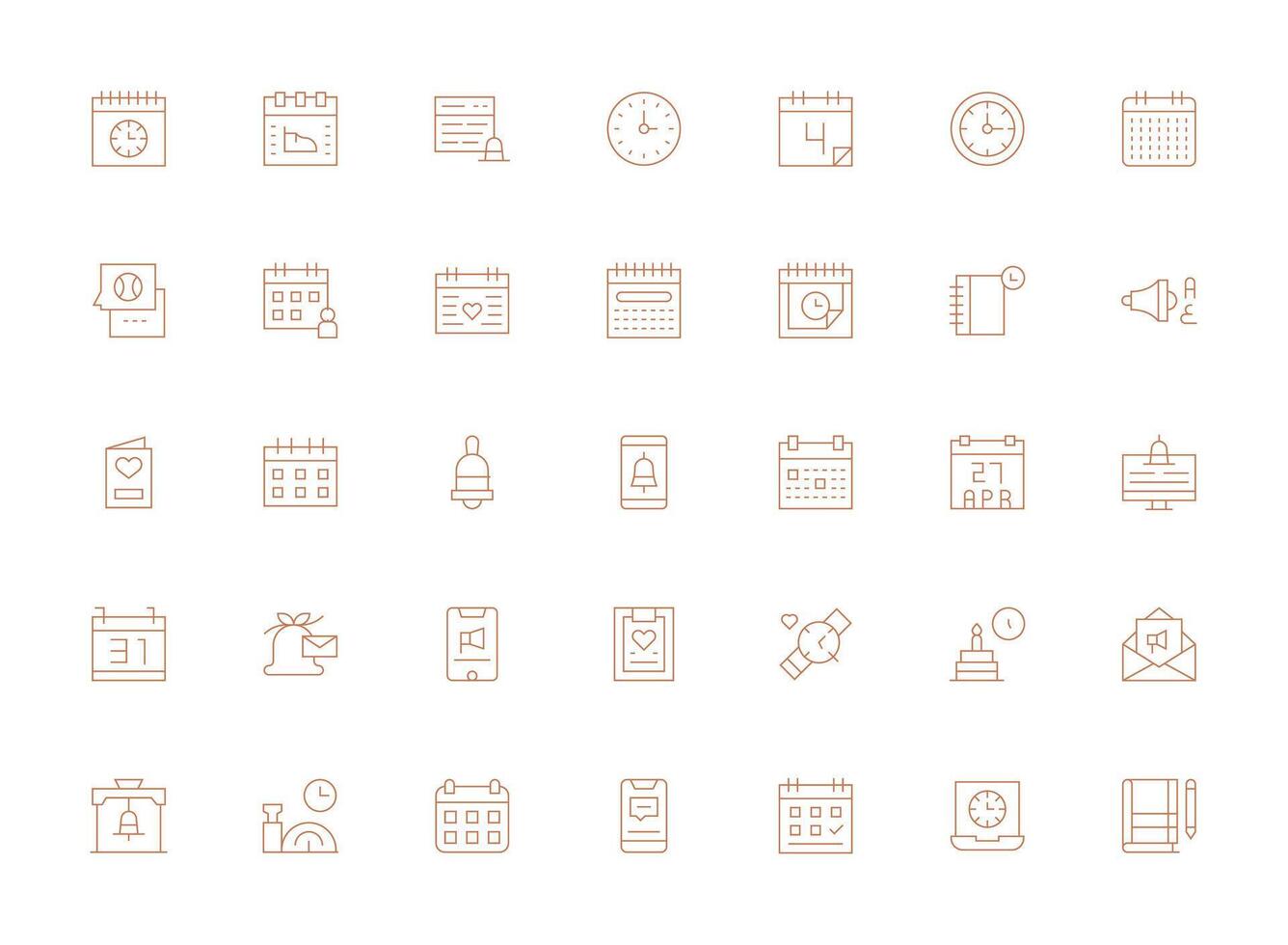35 Light Line Vectors for Reminder Theme Neatly Designed Icons for Web Platforms