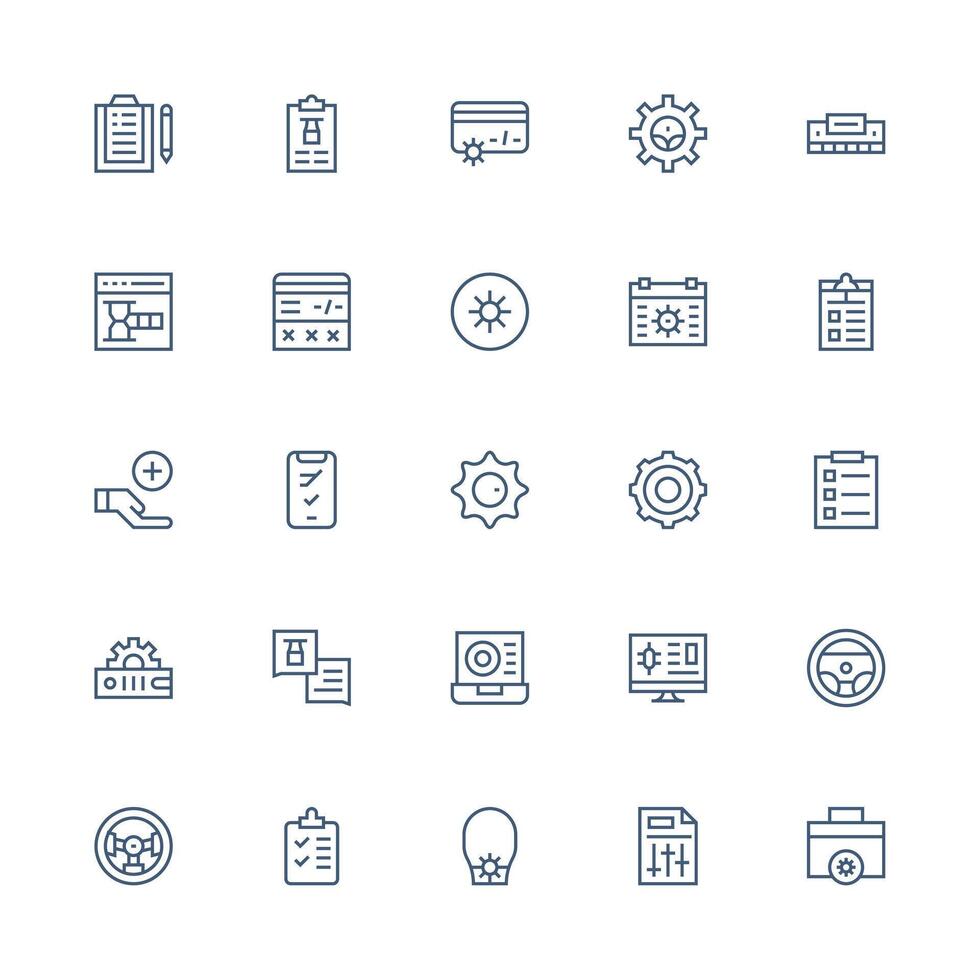 Medium Stroke Outline Style Manage Icons with 25 Vectors Core Icon Collection for Daily Tasks