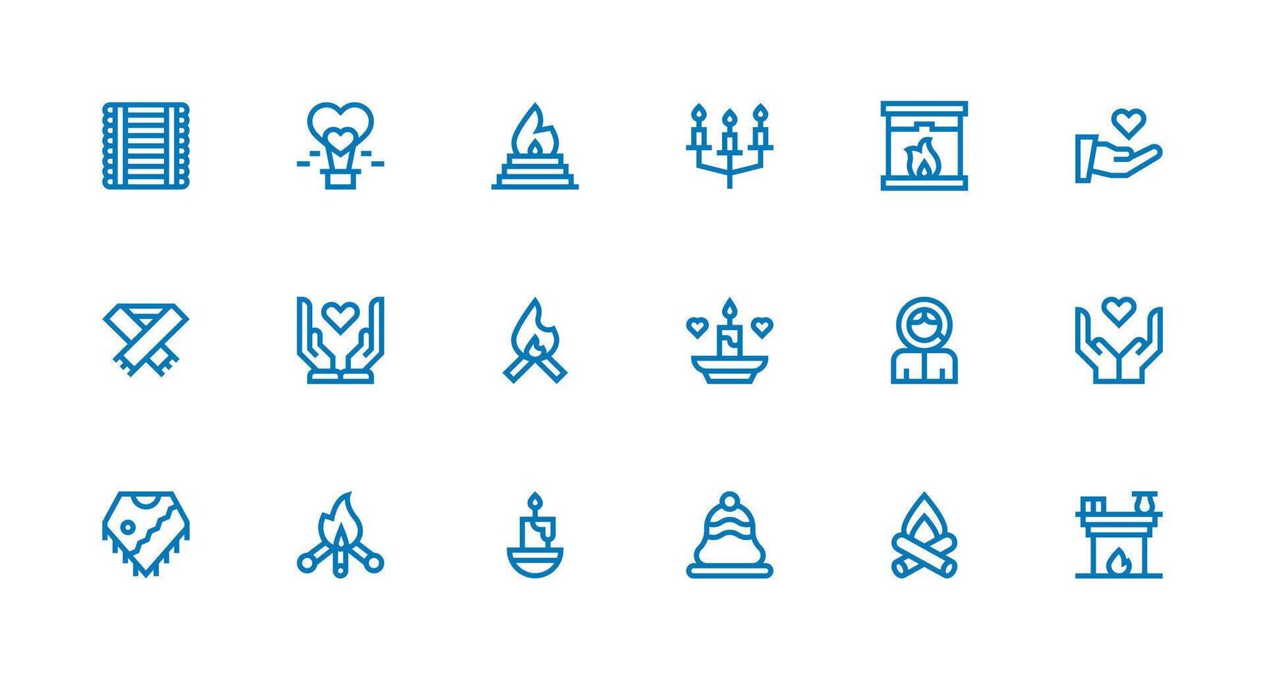 Strong Stroke Line Style Warmth Icons with 18 Vectors Interface Icon Collection for Daily Projects
